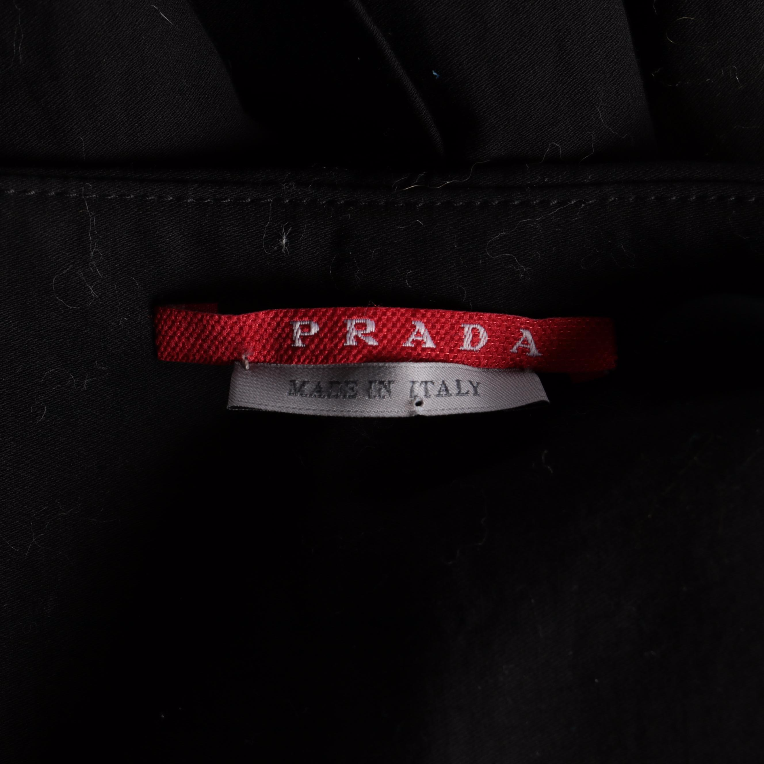 Prada Pintuck and Pleated A-Line Skirt in Black
