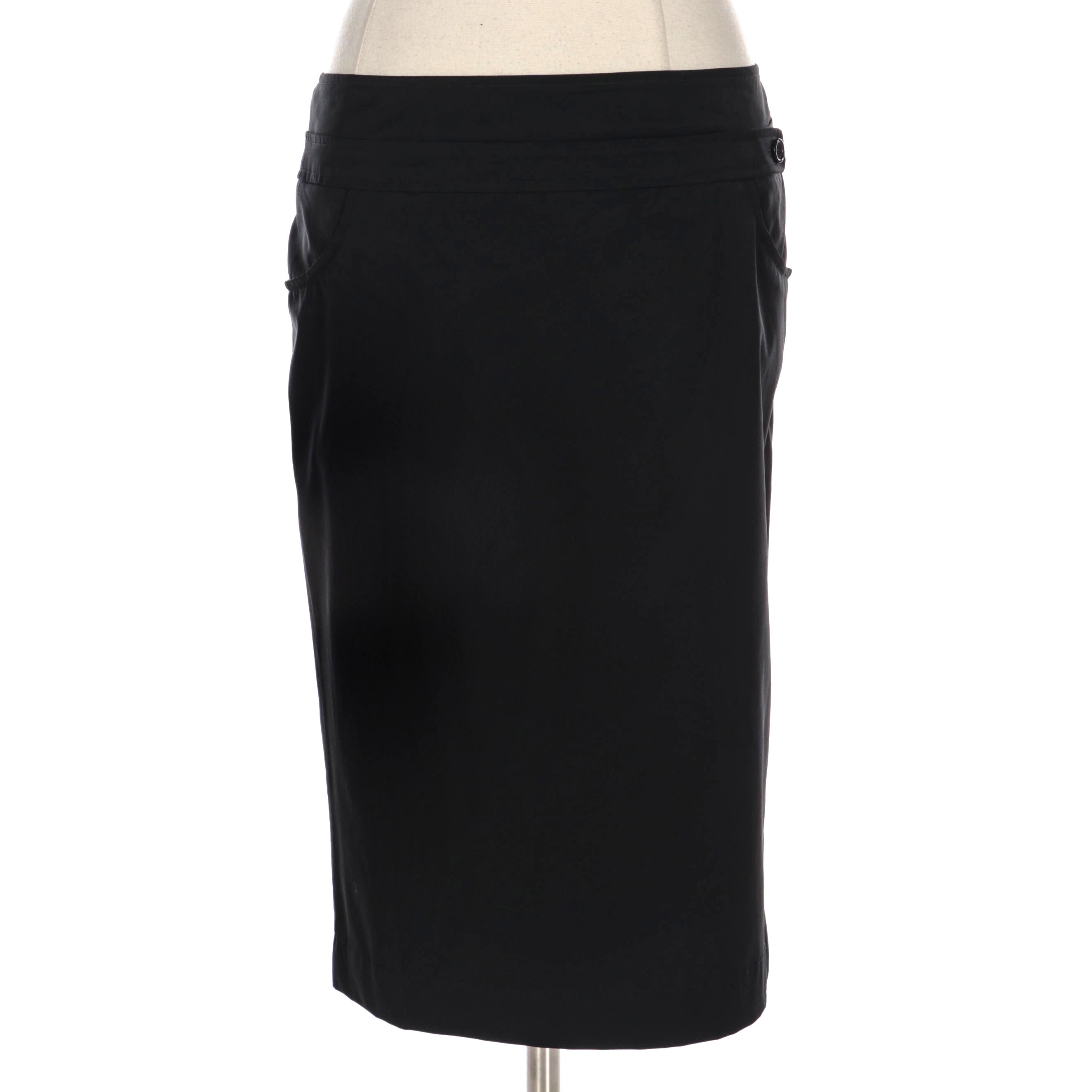 Prada Black Pencil Skirt with Teflon Protector Finish