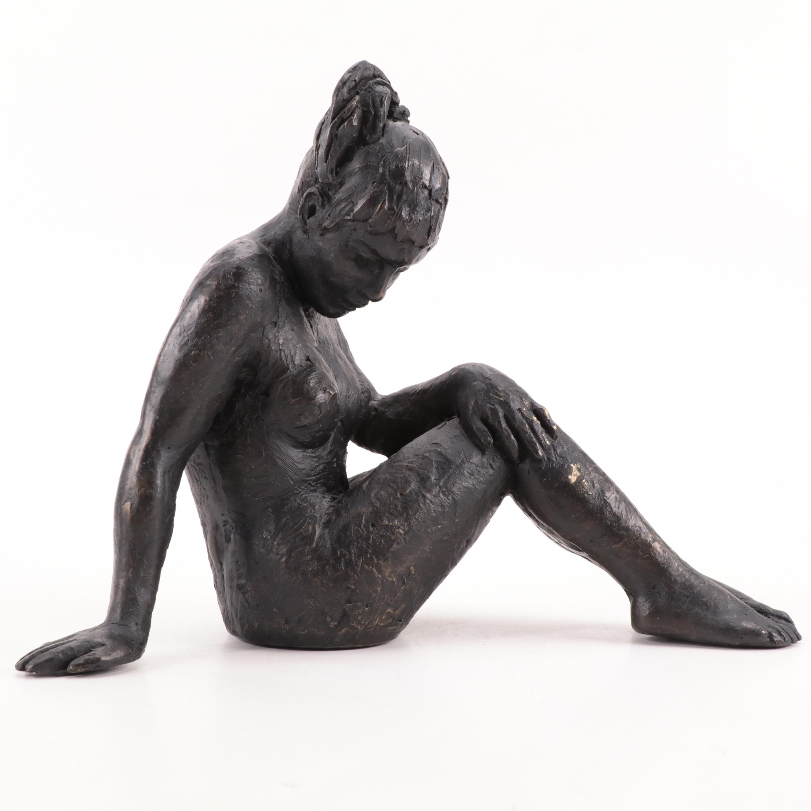 Martin Duque Bronze Sculptures "Act of Cluster Woman" and "Act of Naked Woman"