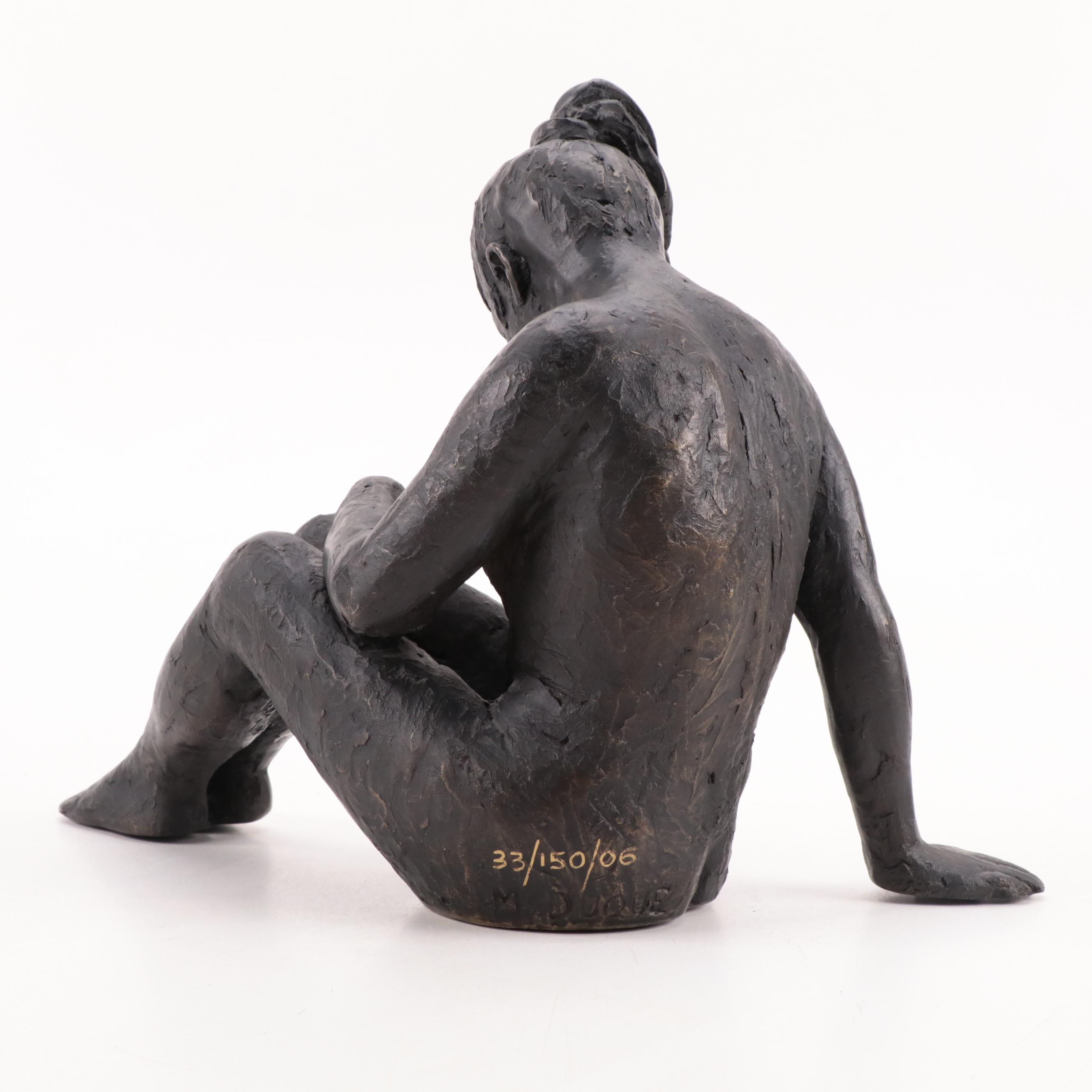 Martin Duque Bronze Sculptures "Act of Cluster Woman" and "Act of Naked Woman"