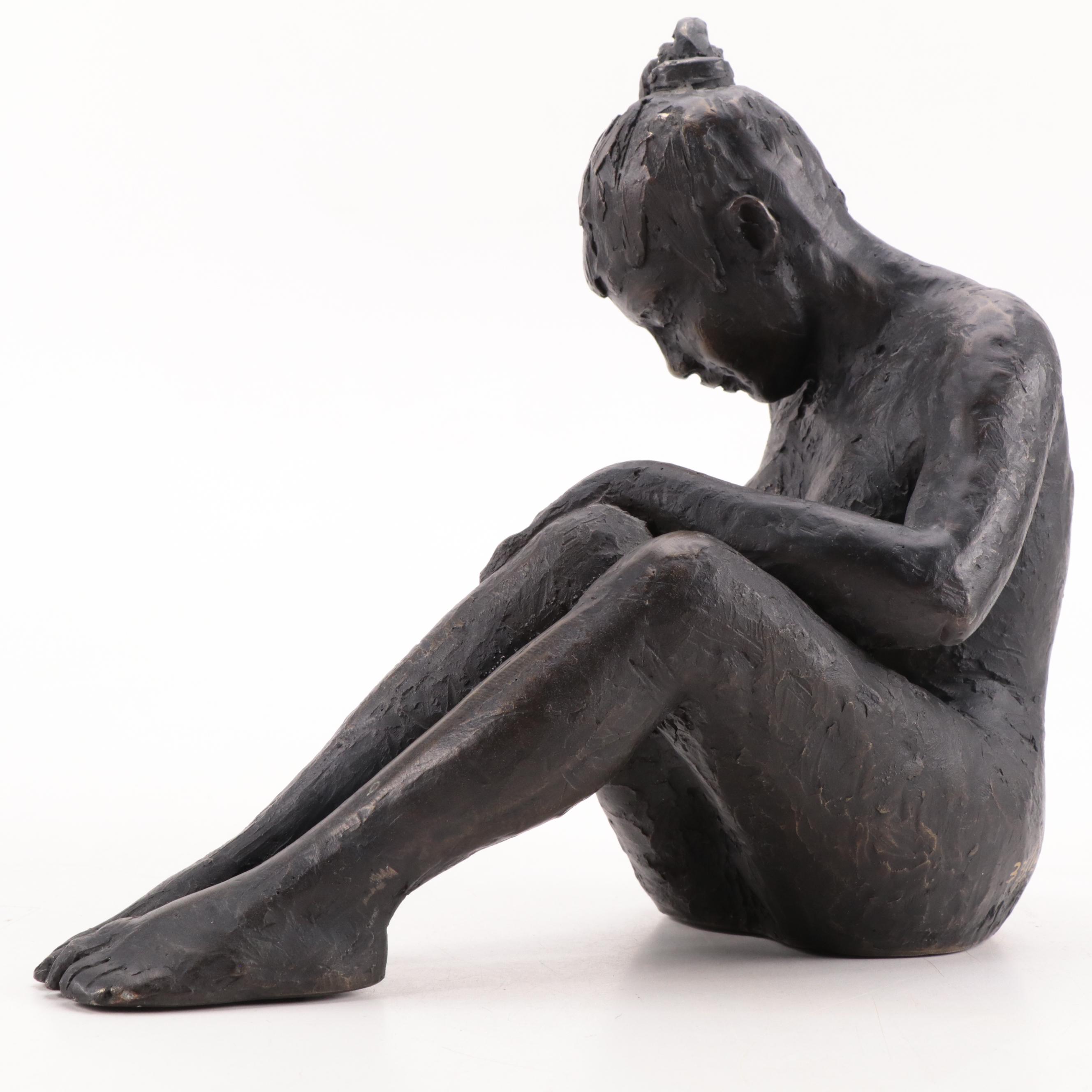 Martin Duque Bronze Sculptures "Act of Cluster Woman" and "Act of Naked Woman"
