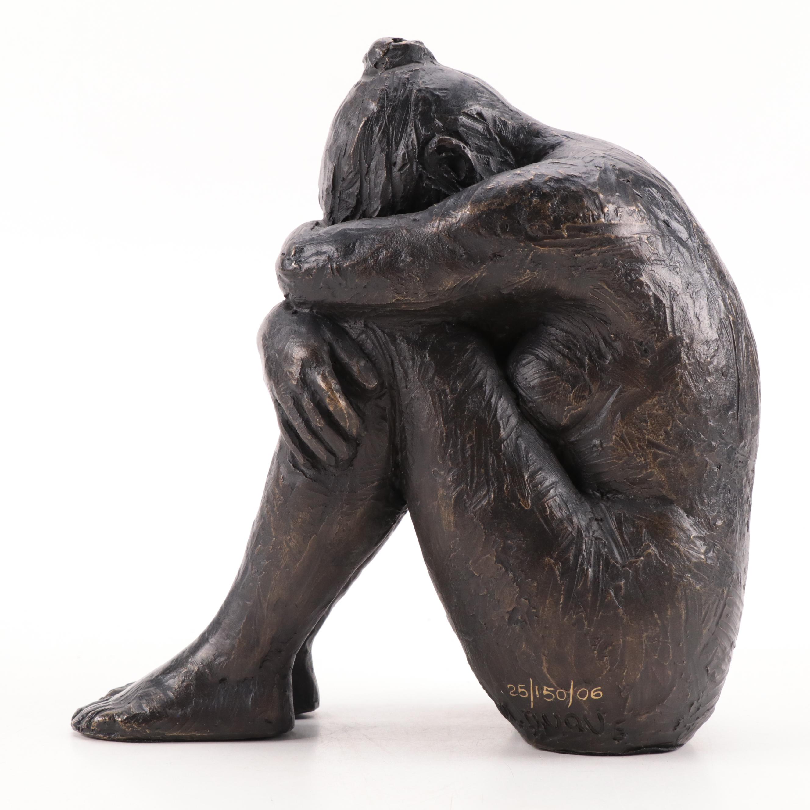 Martin Duque Bronze Sculptures "Act of Cluster Woman" and "Act of Naked Woman"