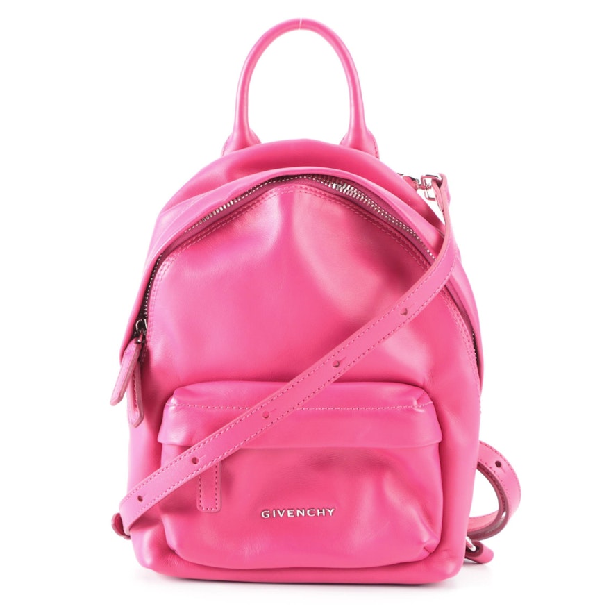 Givenchy Classic Nano Backpack in Fuchsia Pink Leather with Detachable Strap