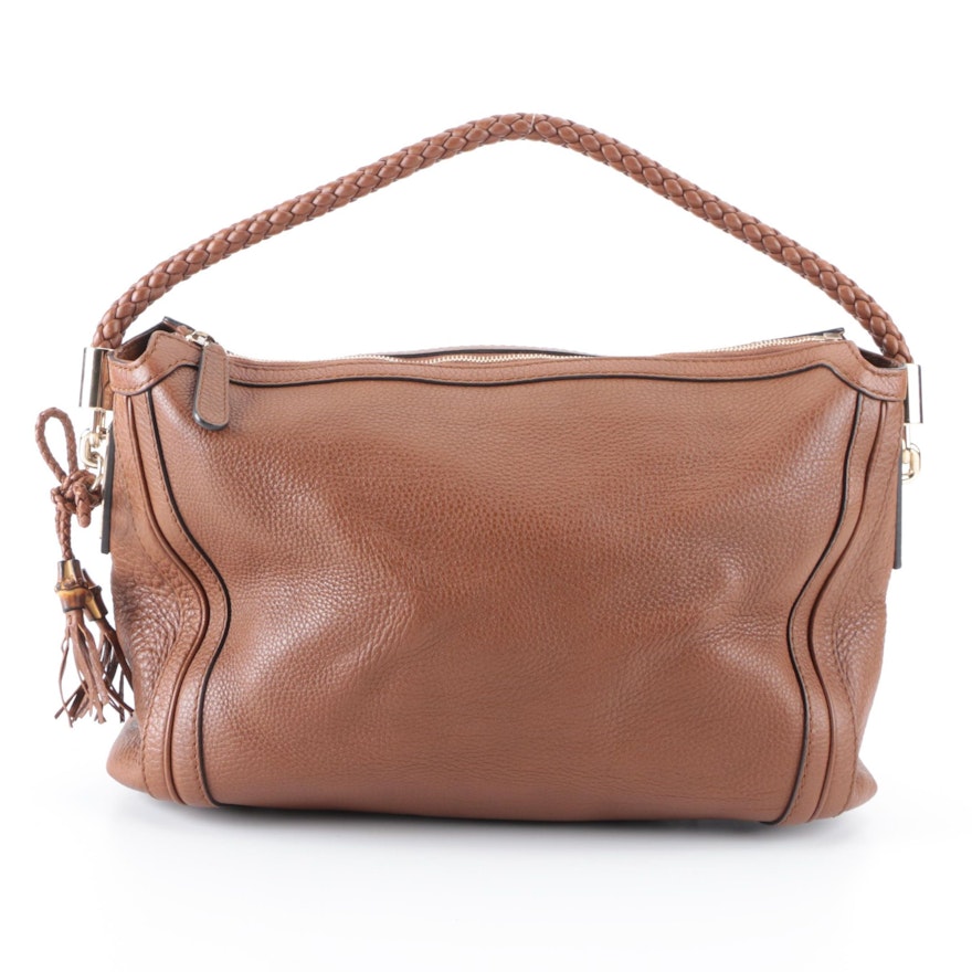 Gucci Bella Hobo Medium Bag in Brown Pebble Grain Leather