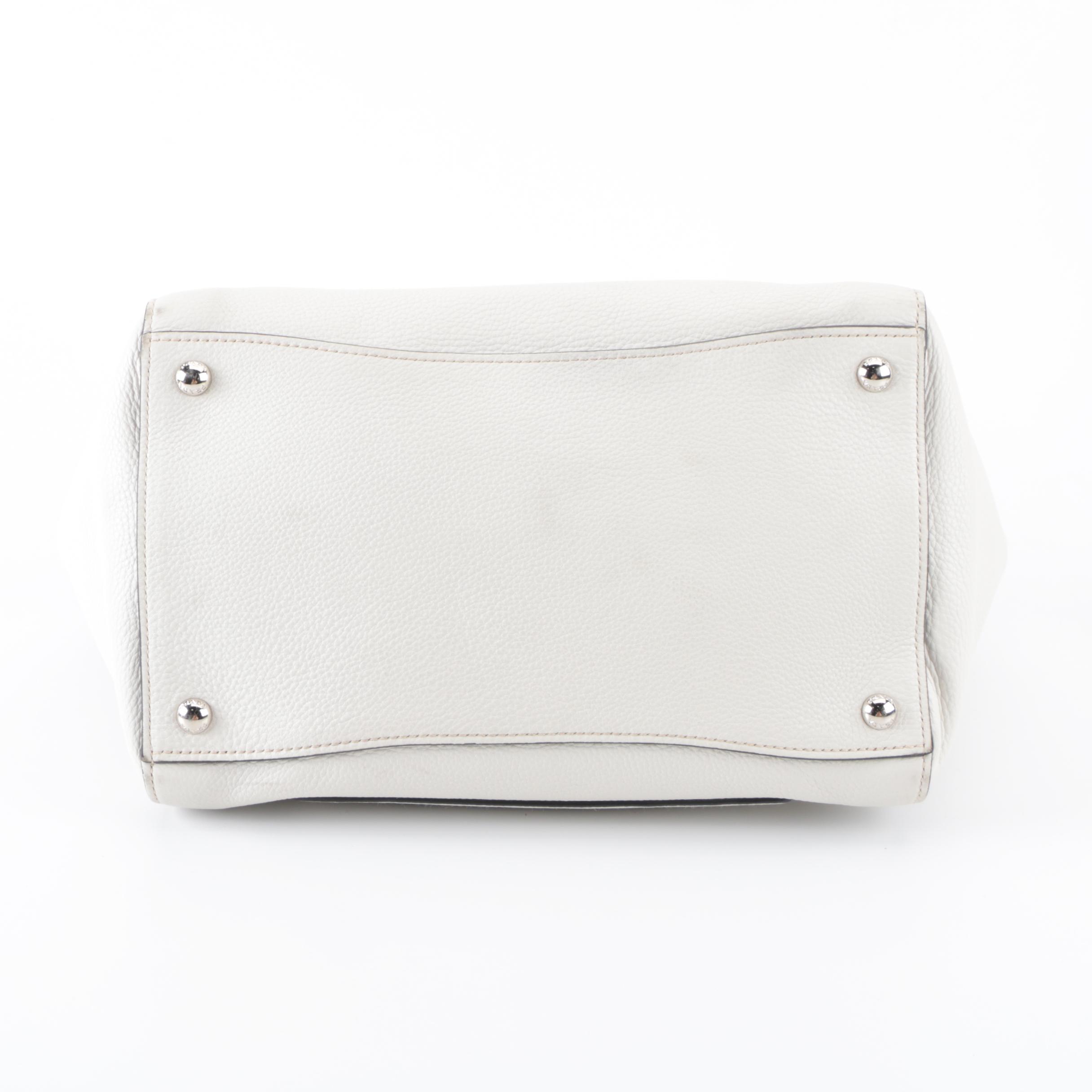 Prada Front Pocket Wing Tote in White Vitello Daino Leather