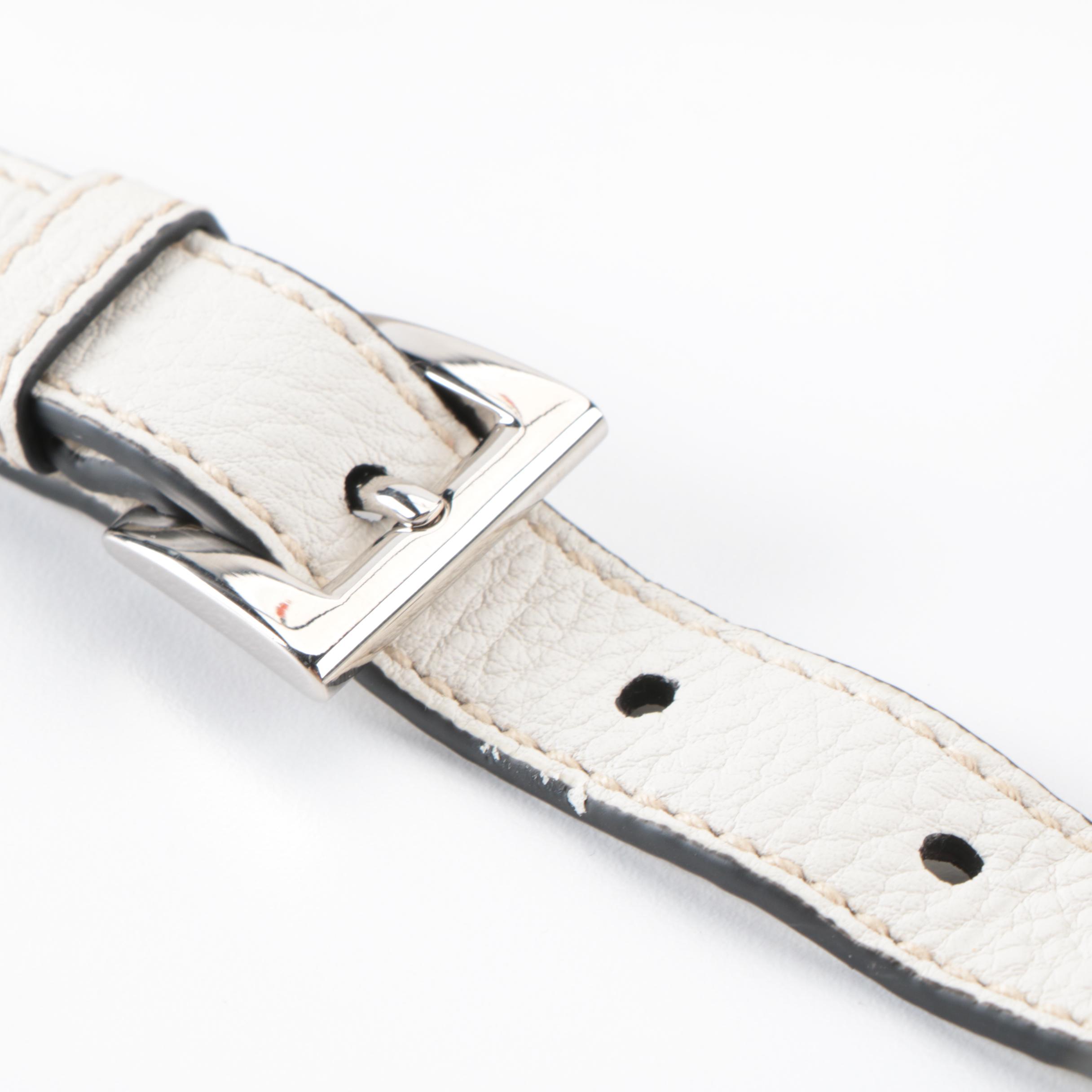 Prada Front Pocket Wing Tote in White Vitello Daino Leather