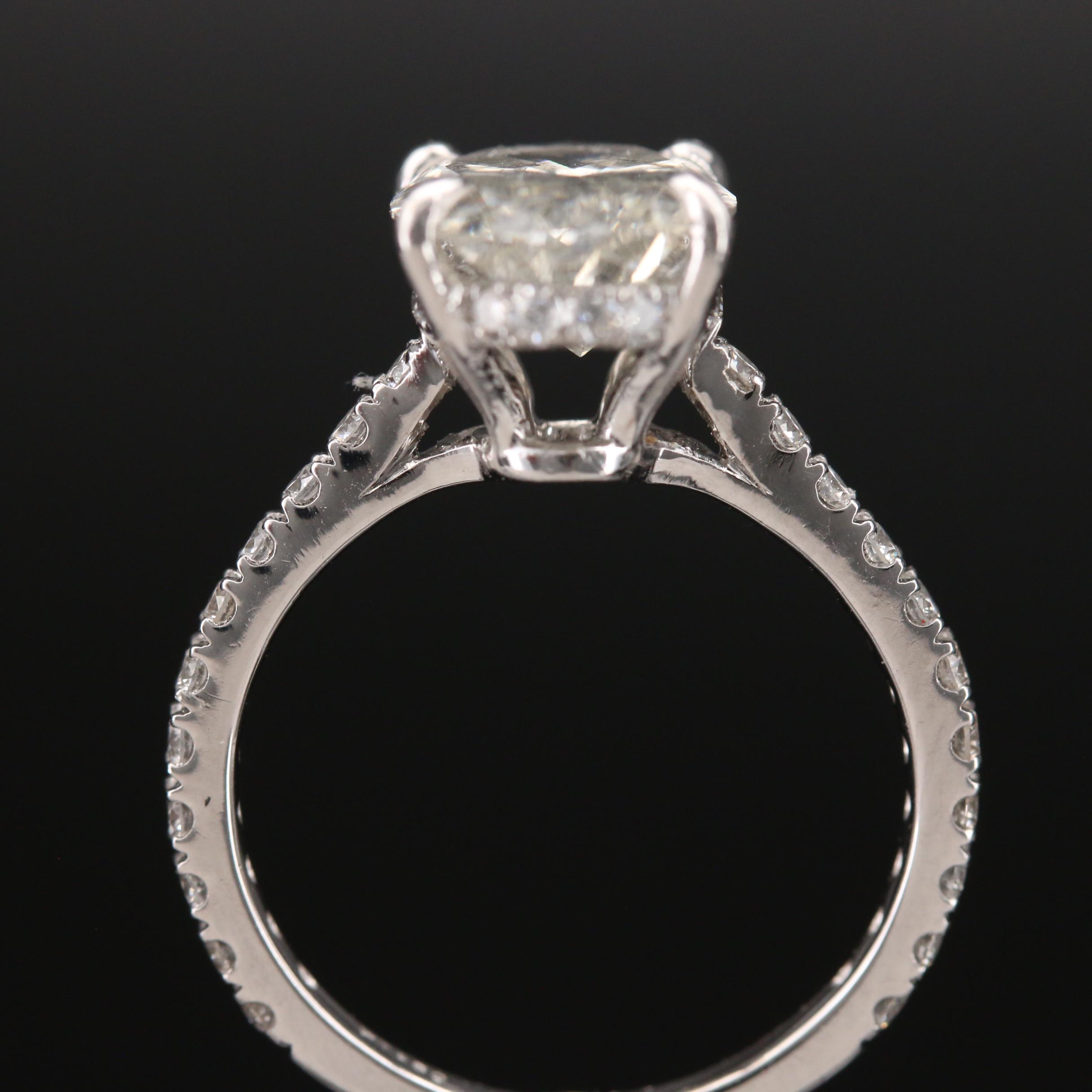 Platinum 4.06 CTW Diamond Oval Ring
