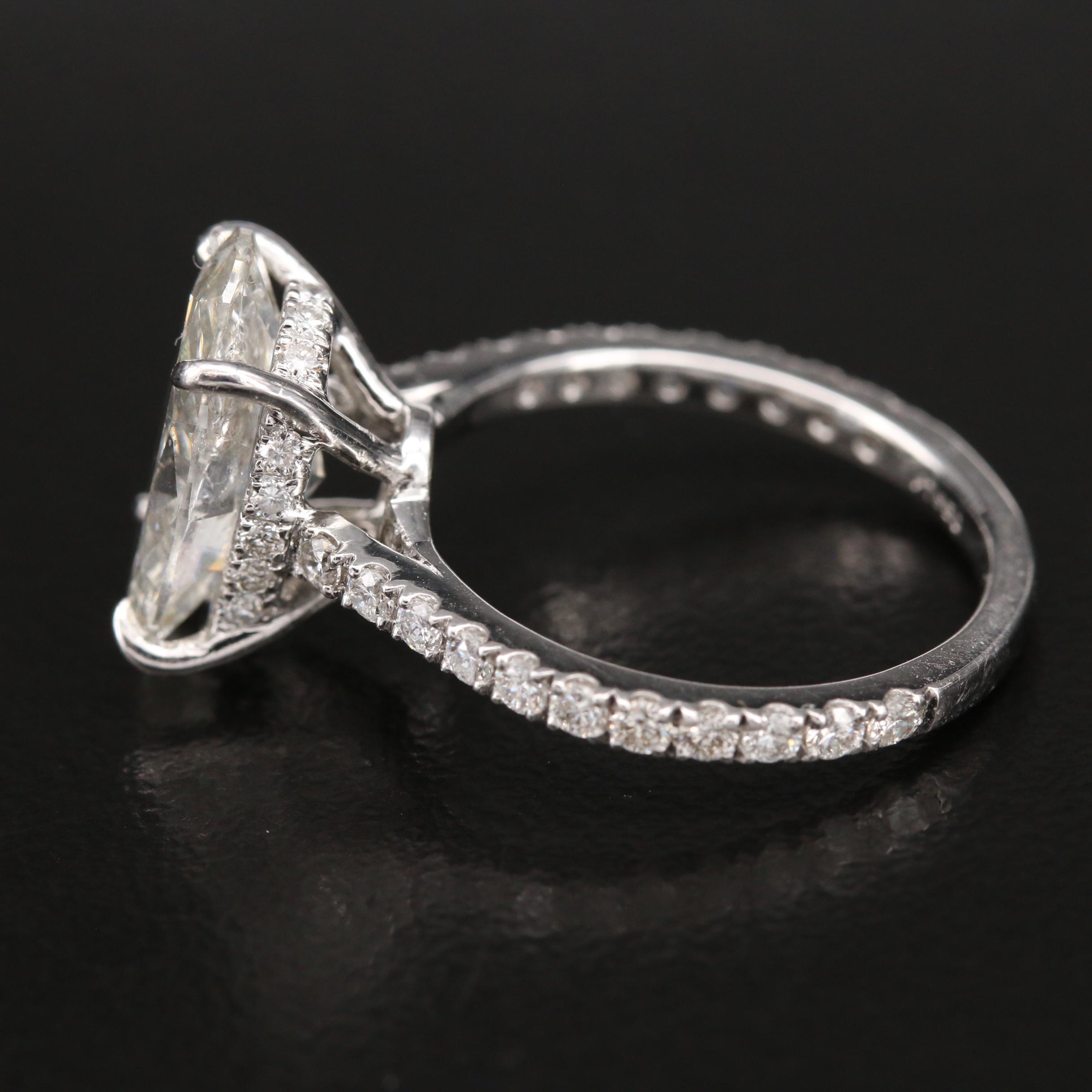 Platinum 4.06 CTW Diamond Oval Ring