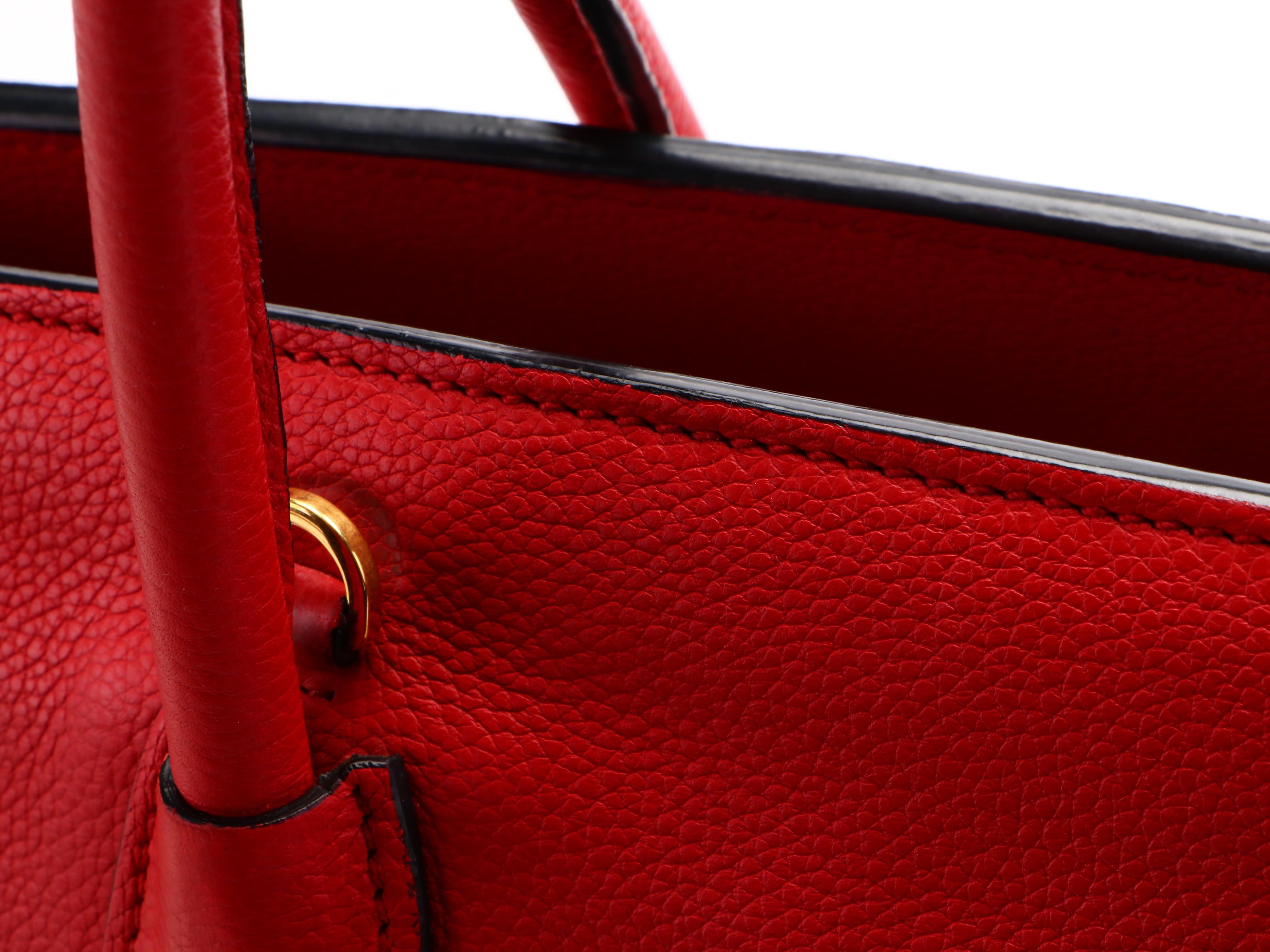 Prada Convertible Satchel in Red Vitello Daino Leather