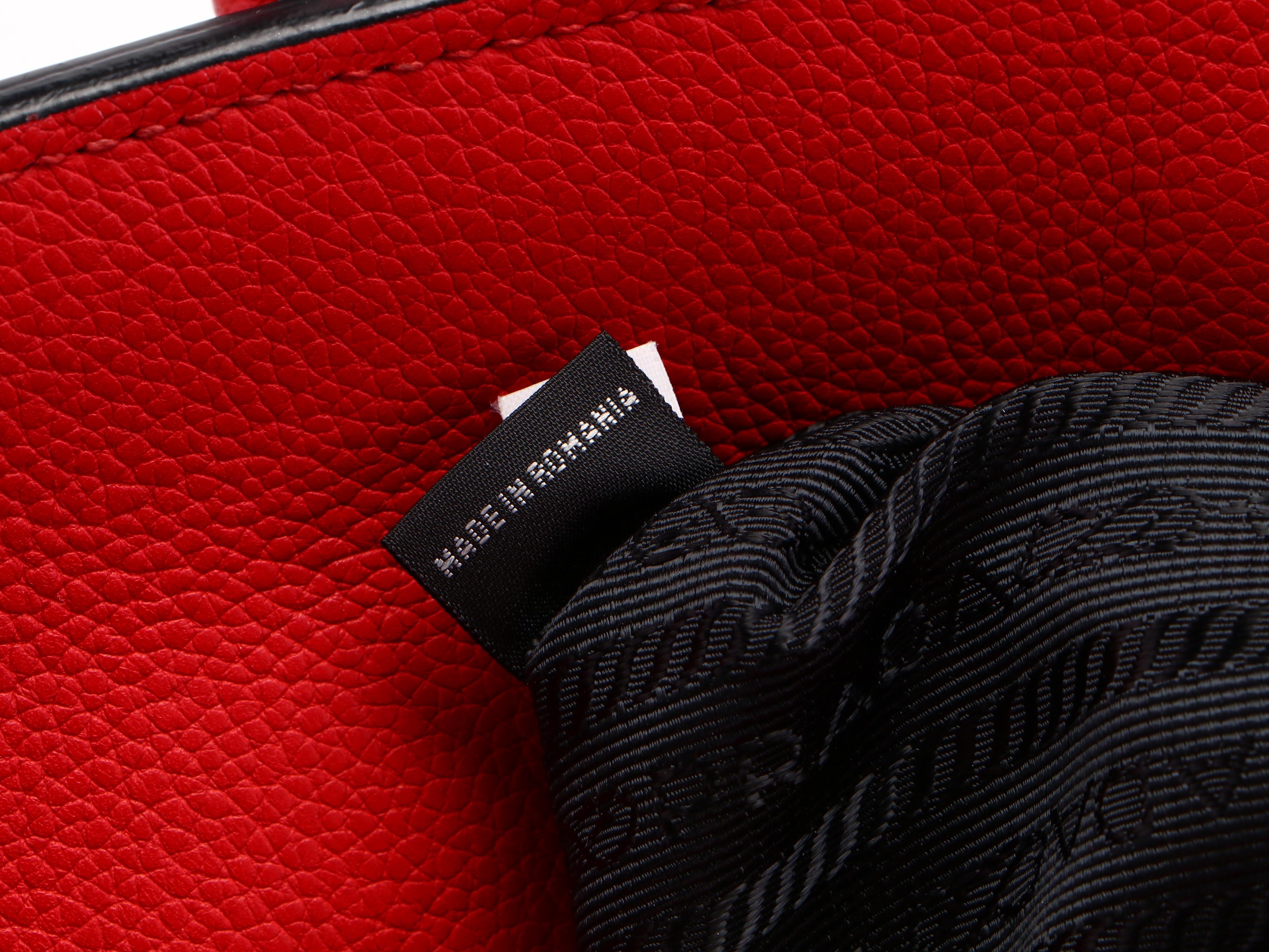 Prada Convertible Satchel in Red Vitello Daino Leather