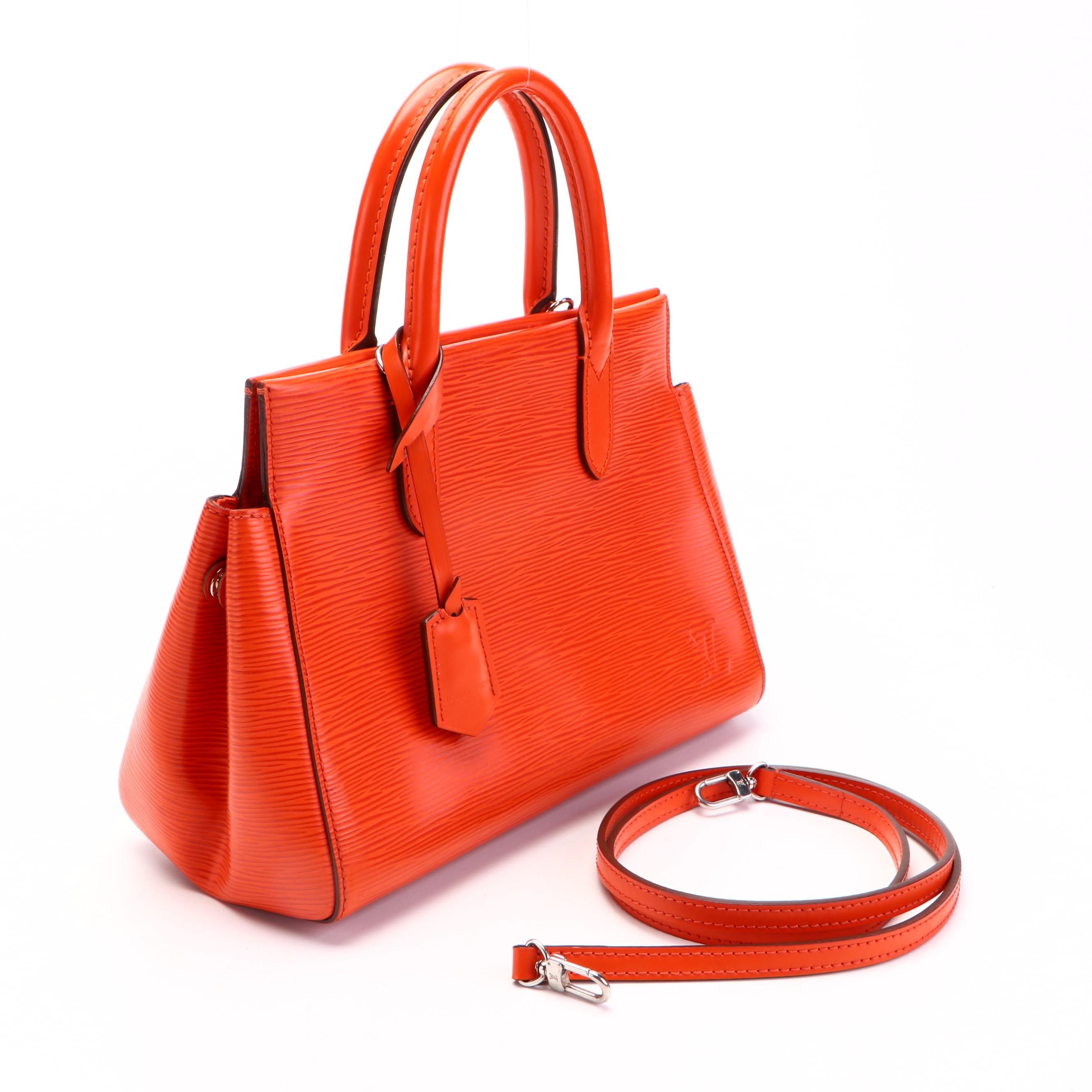 Louis Vuitton Marly BB Bag in Orange Epi and Smooth Leather