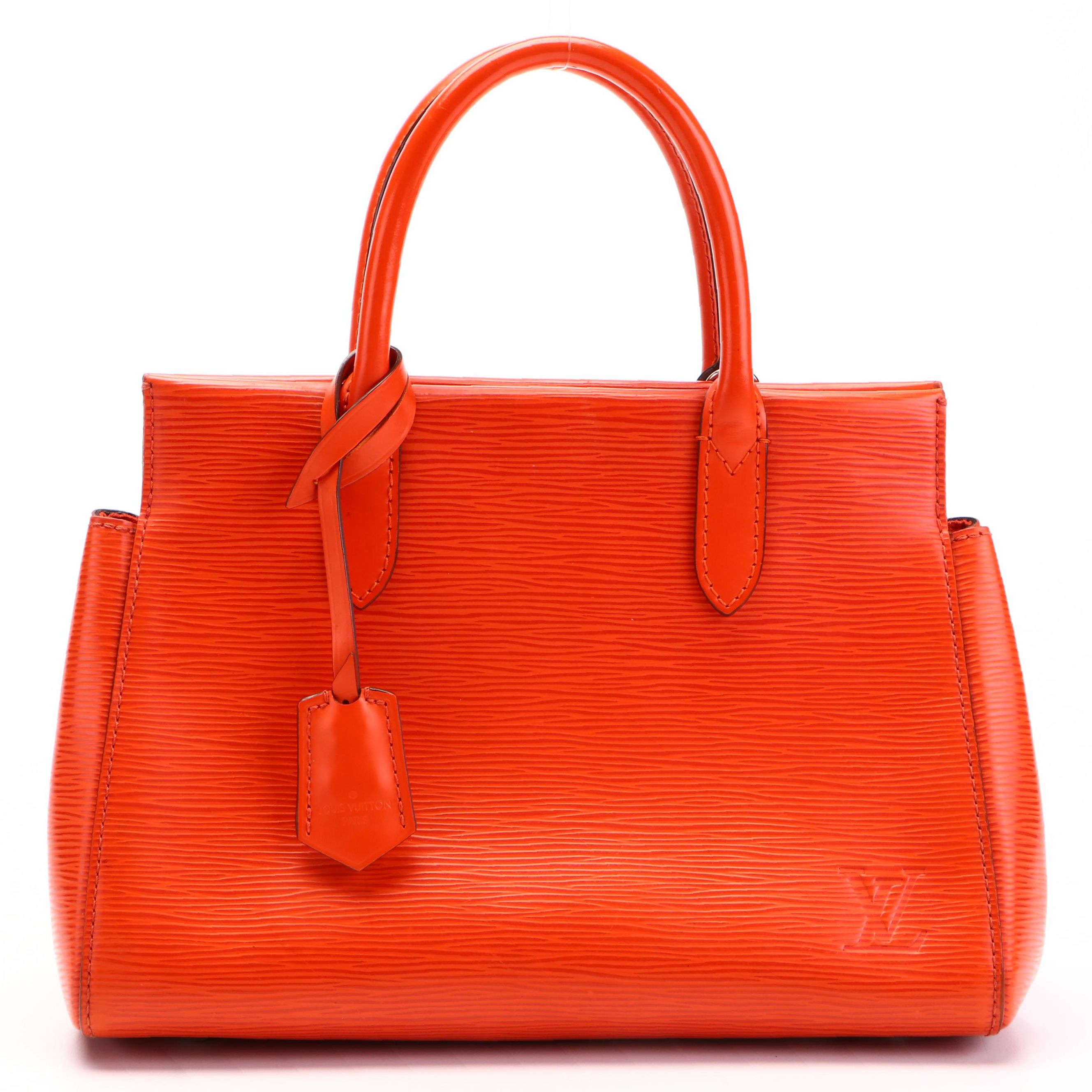 Louis Vuitton Marly BB Bag in Orange Epi and Smooth Leather