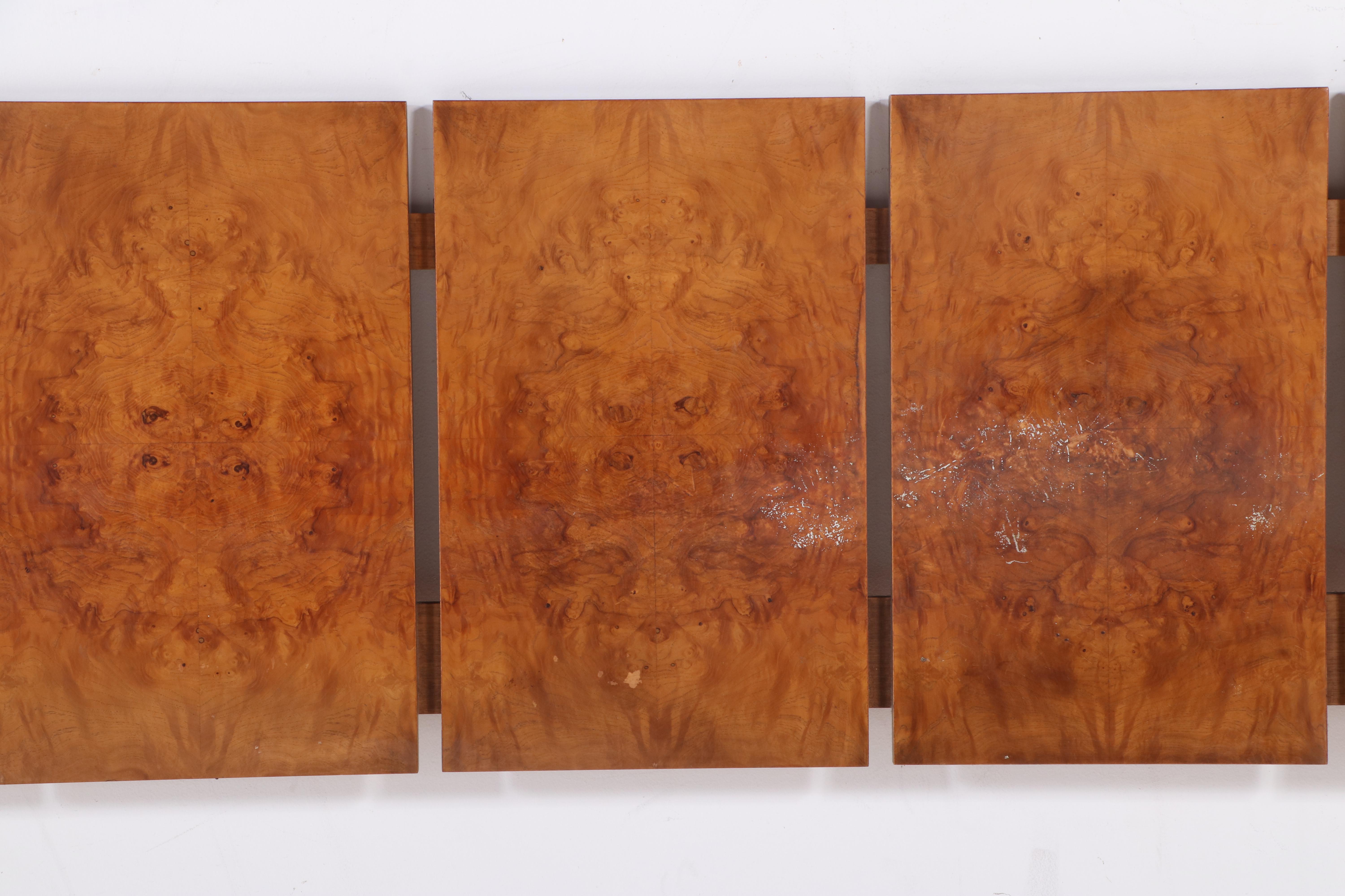 Roland Carter for Lane "Alpha" Burl Wood-Veneered King Size Headboard, 1970s