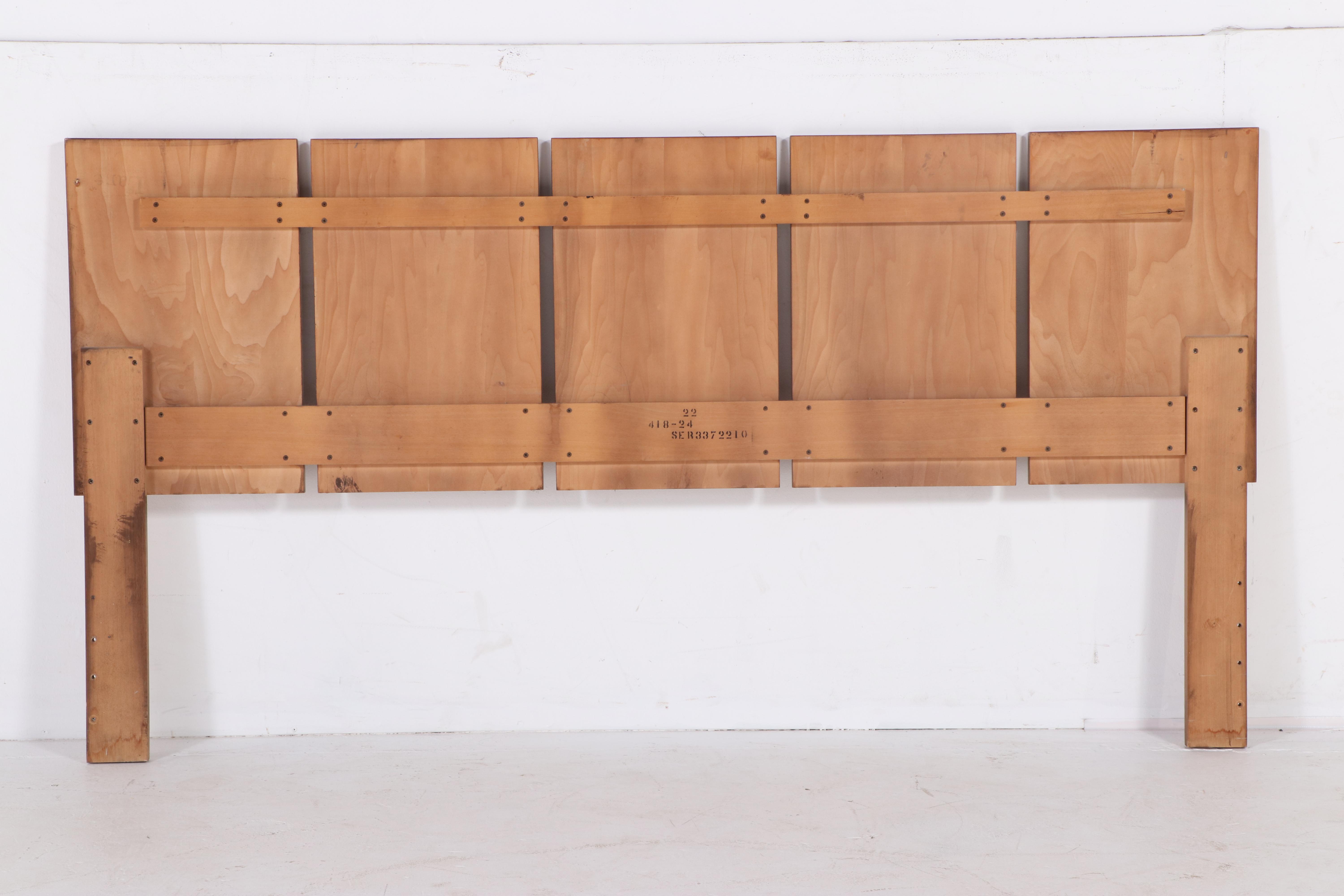 Roland Carter for Lane "Alpha" Burl Wood-Veneered King Size Headboard, 1970s