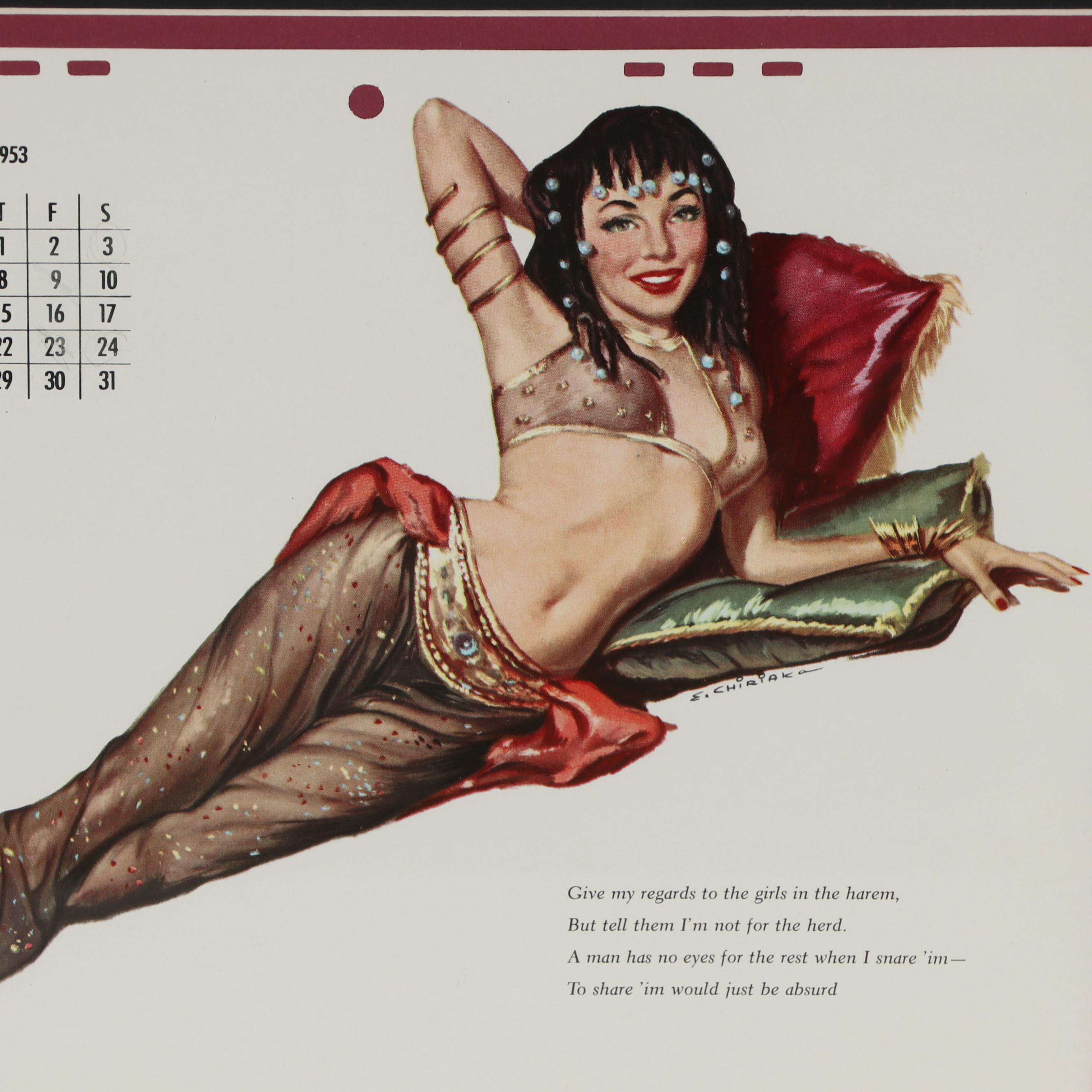 Esquire Magazine Pin-Up Calendars After Ernest Chiriacka, 1953