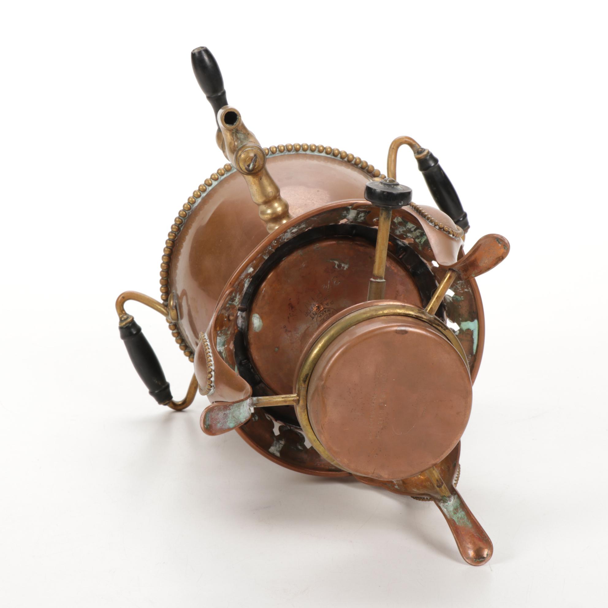 Sternau Coffee Samovar and Other Copper and Delftware, Early/Mid 20th C.