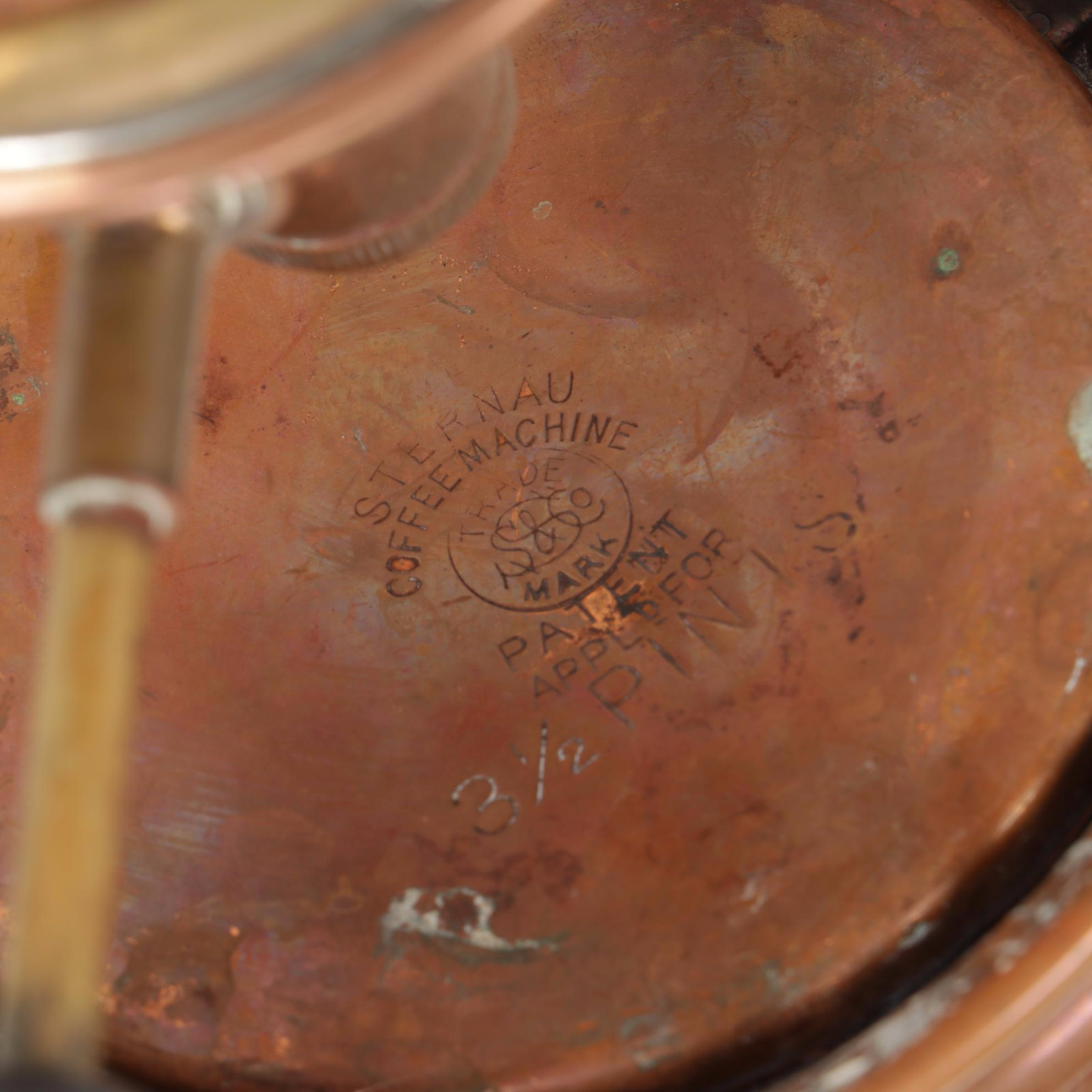 Sternau Coffee Samovar and Other Copper and Delftware, Early/Mid 20th C.