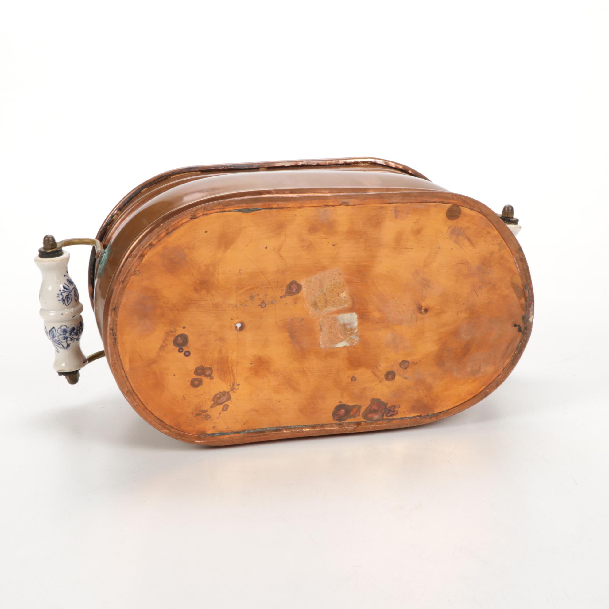 Sternau Coffee Samovar and Other Copper and Delftware, Early/Mid 20th C.