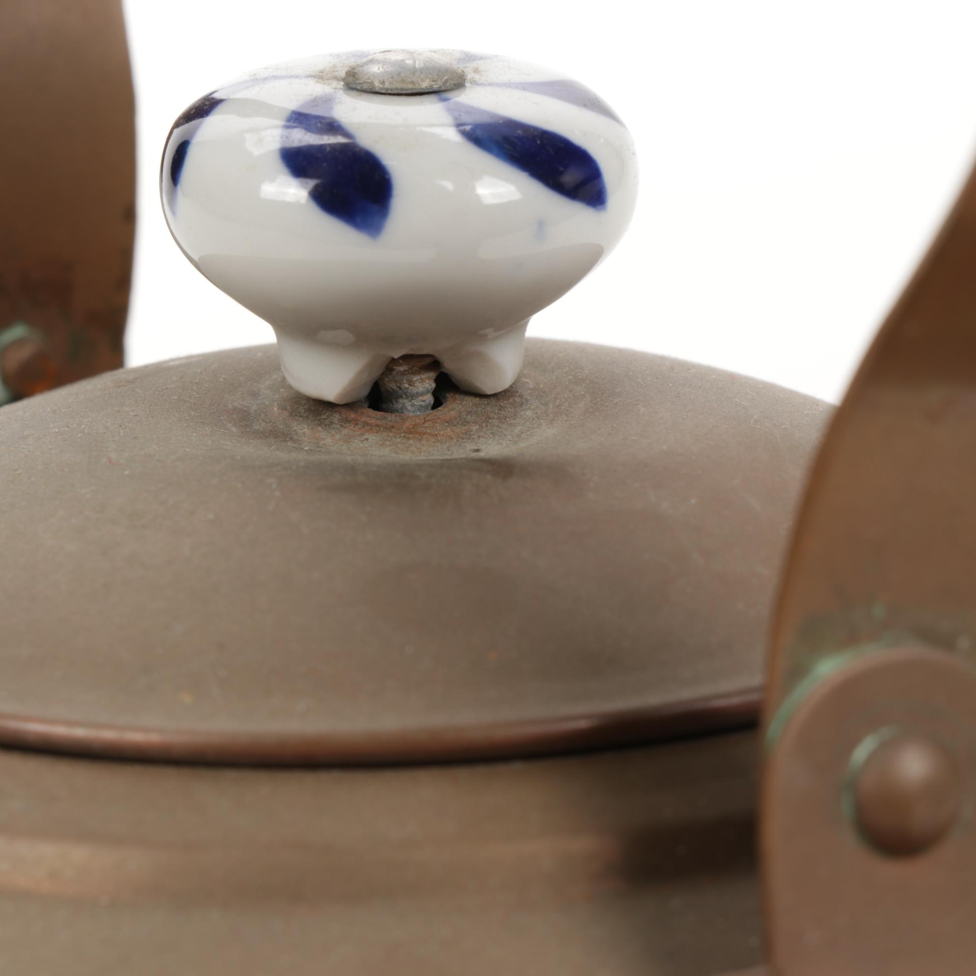 Sternau Coffee Samovar and Other Copper and Delftware, Early/Mid 20th C.