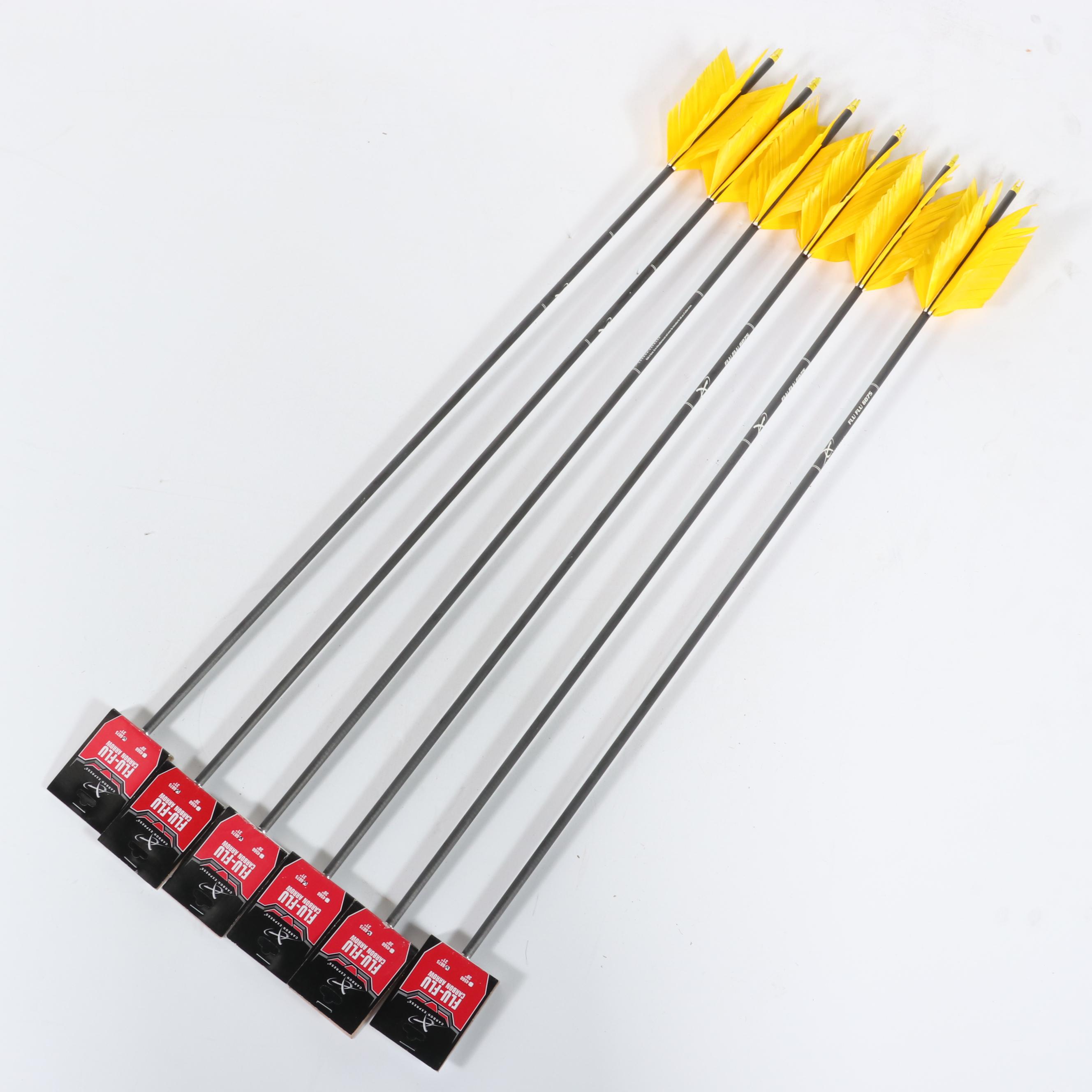 Delta McKenzie "Wedgie" Archery Target Bag & Six Carbon Express "Flu-Flu" Arrows