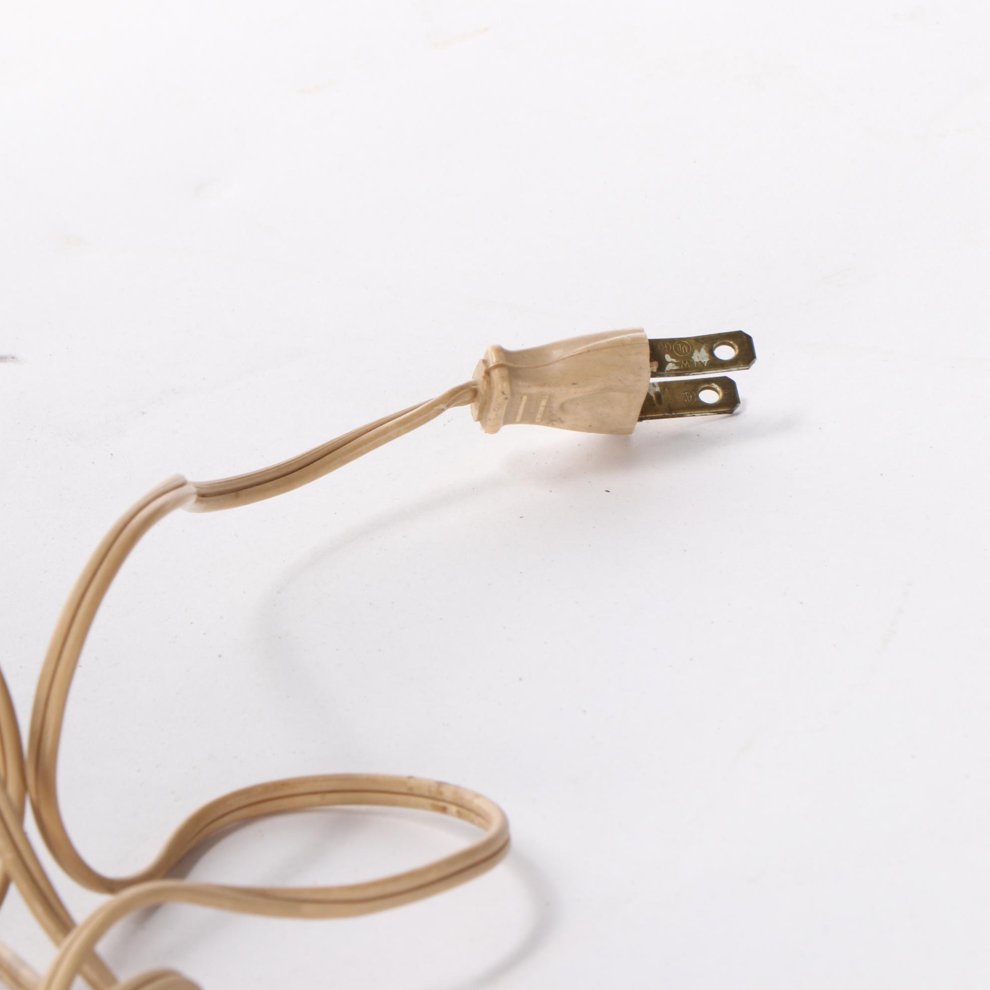 Dresden Style Porcelain Table Lamp with Lithophanes in Shade, Mid-20th C.