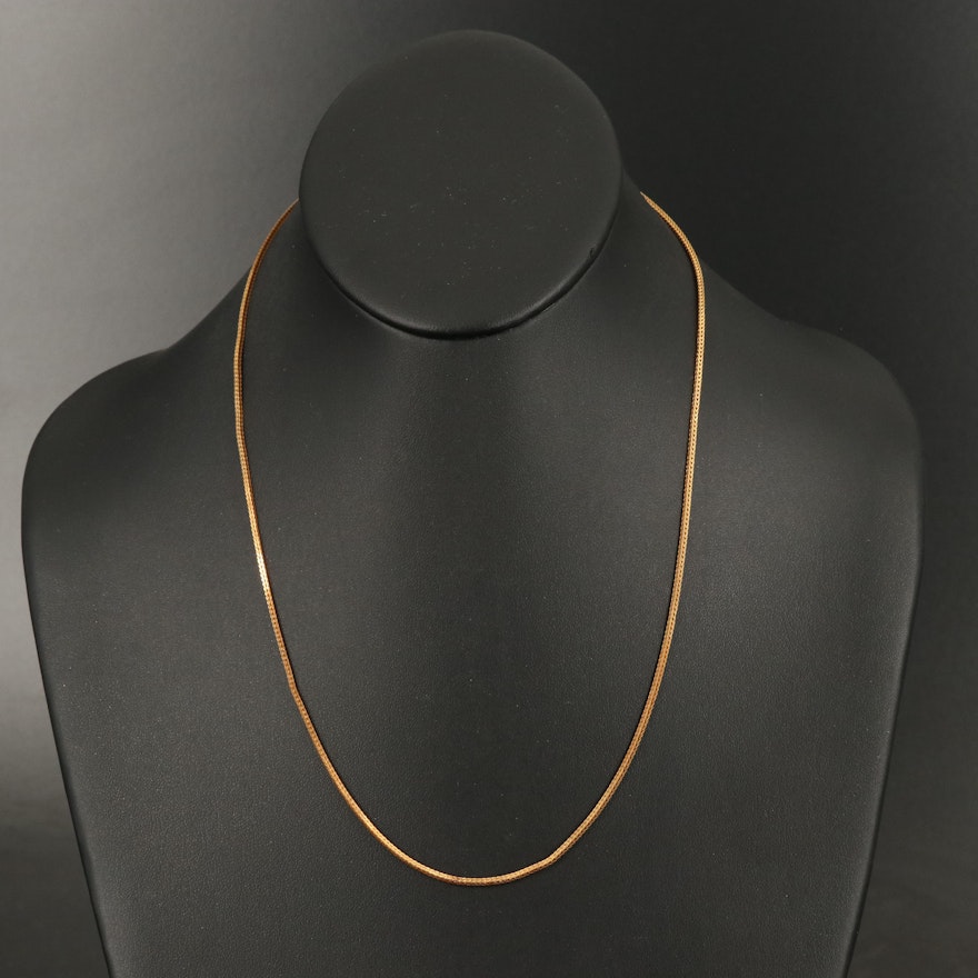 18K Italian Gold Foxtail Chain Necklace