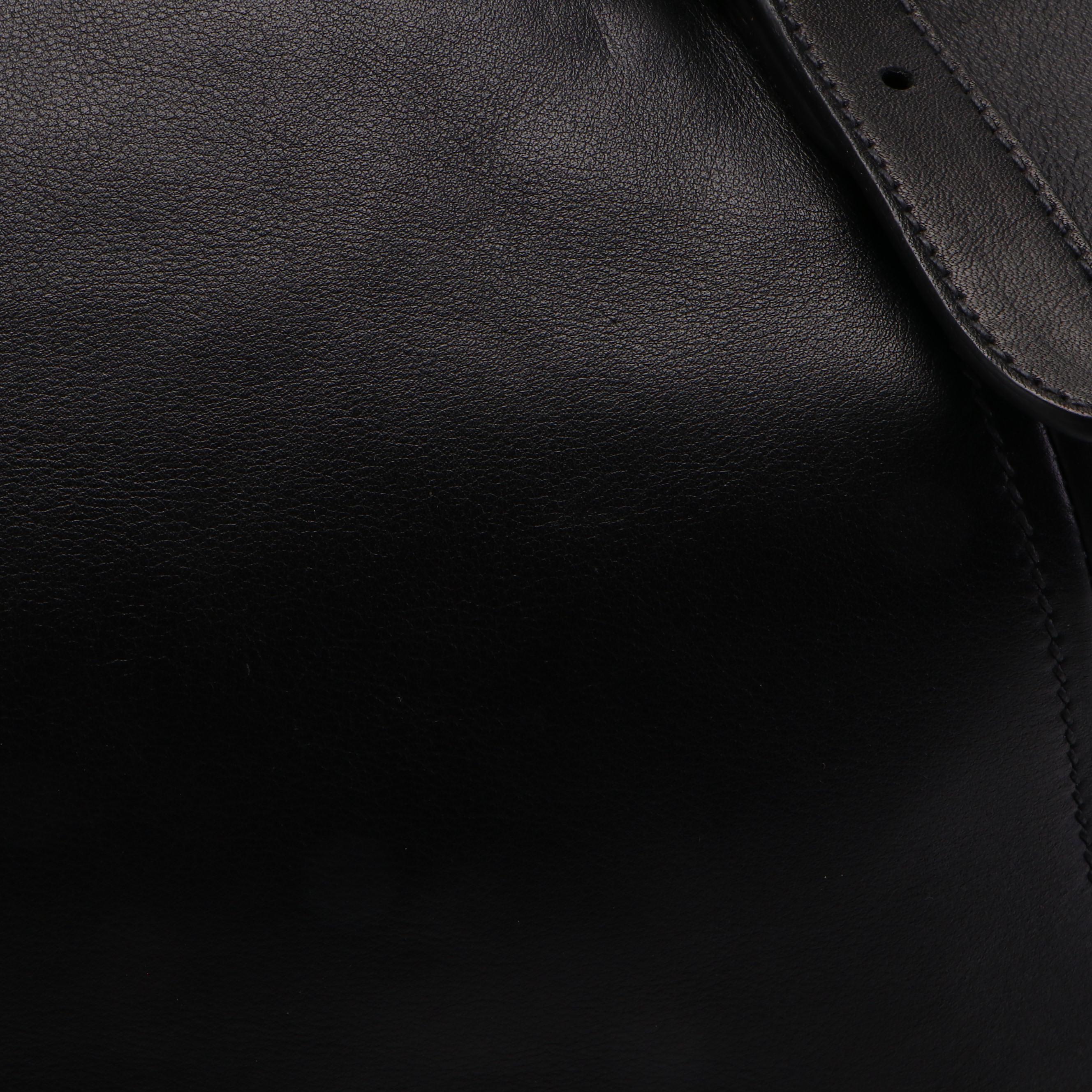 Prada Large Zippered Tote Bag in Black Calfskin Leather