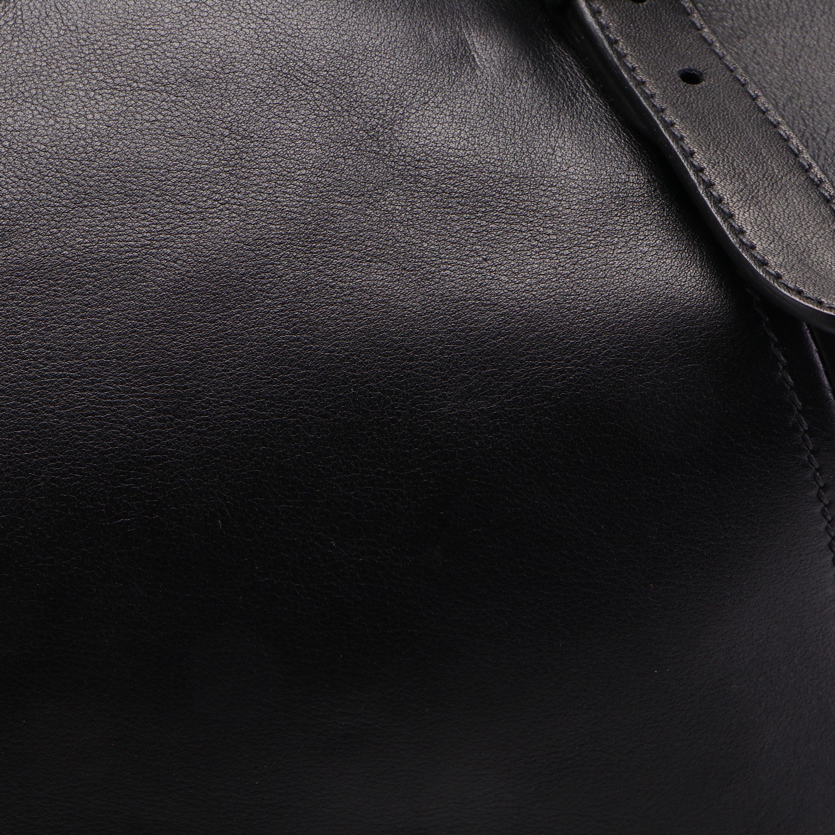 Prada Large Zippered Tote Bag in Black Calfskin Leather