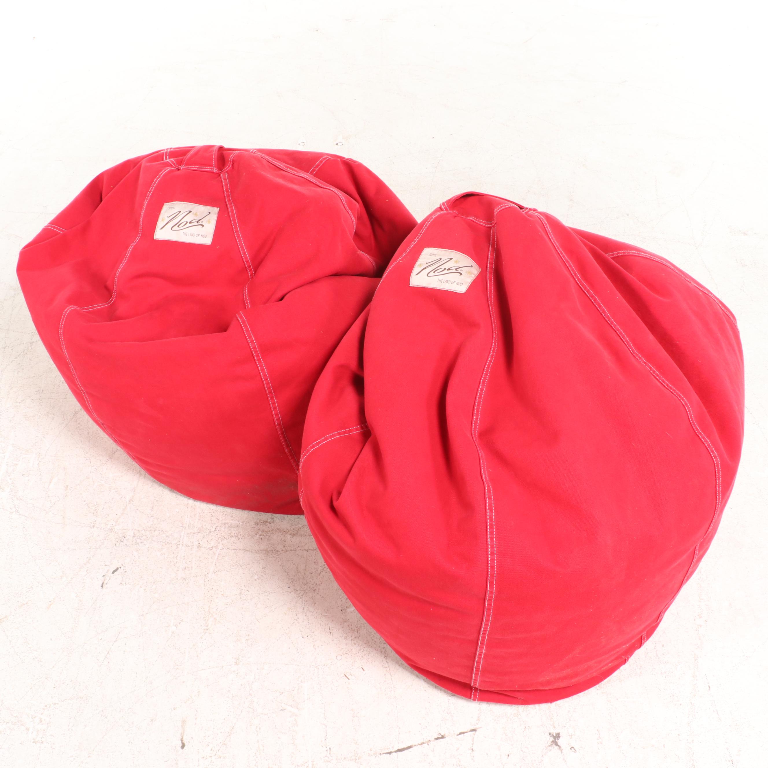 Pair of The Land of Nod Bean Bag Chairs