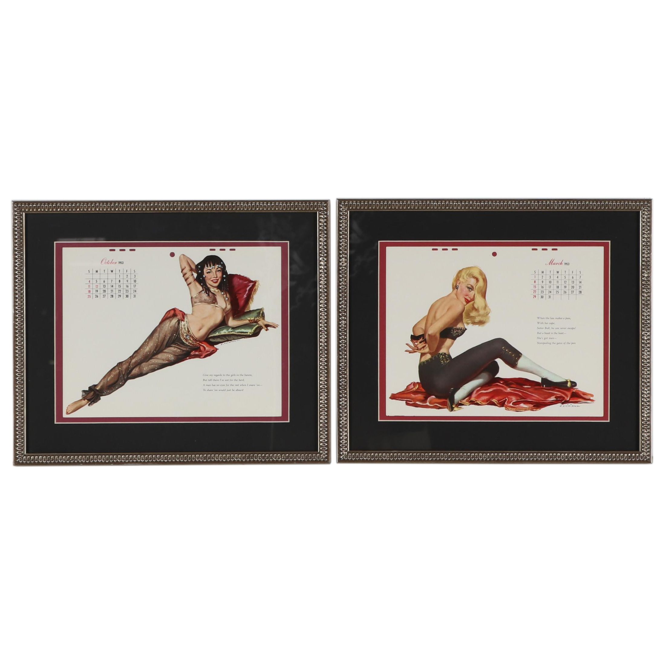 Esquire Magazine Pin-Up Calendars After Ernest Chiriacka, 1953
