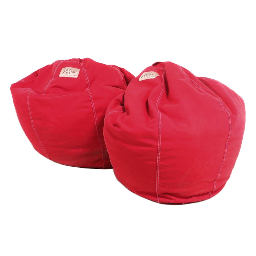 Pair of The Land of Nod Bean Bag Chairs