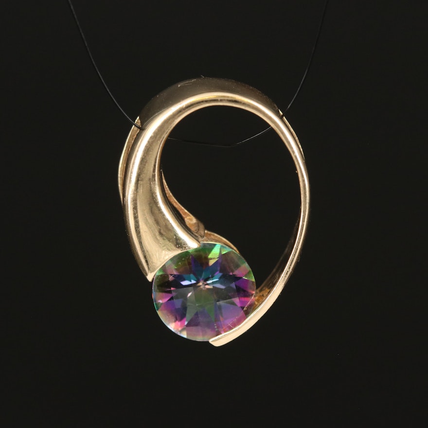 14K Mystic Topaz Pendant