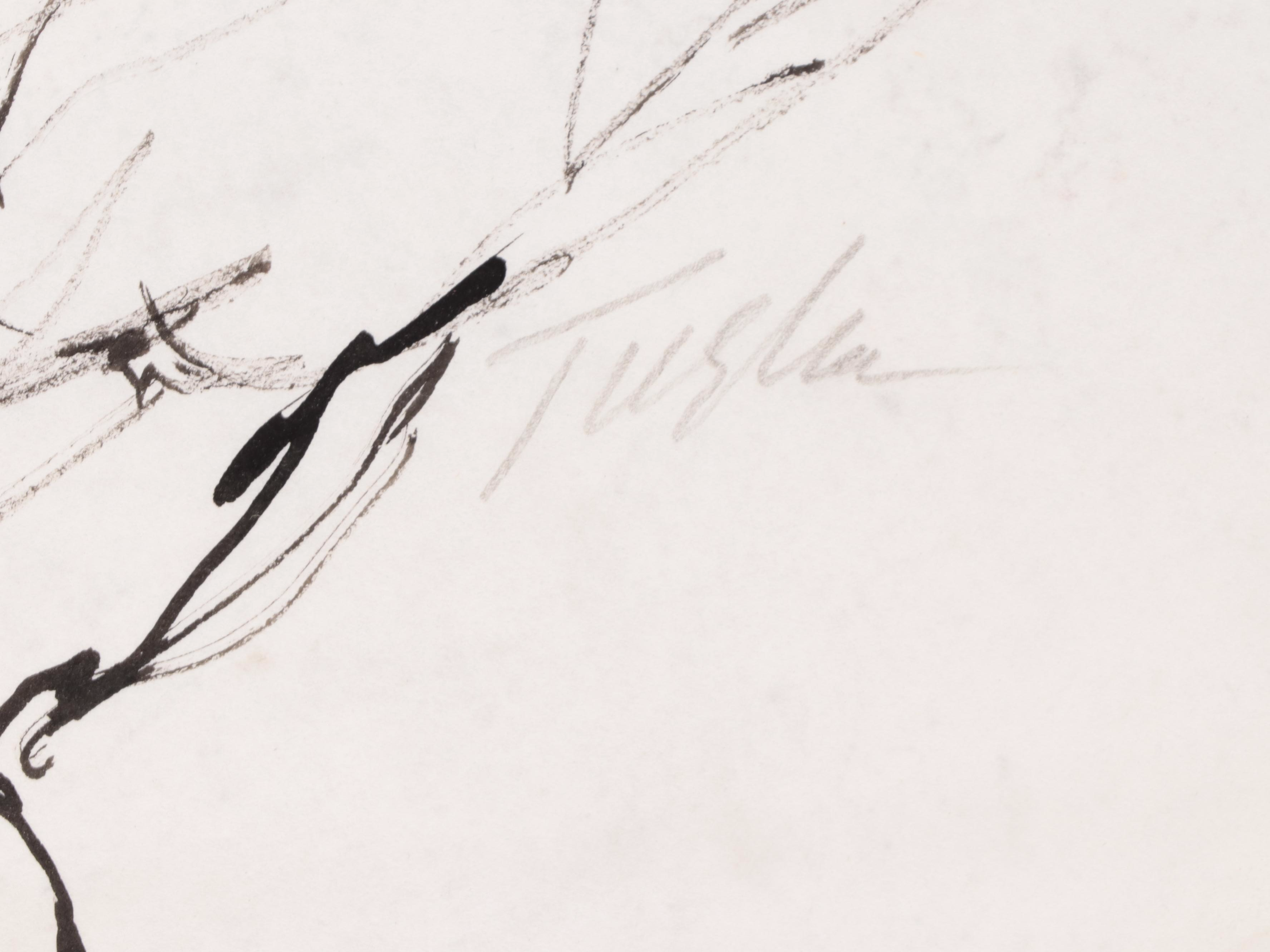 John Tuska Figural Nude Ink Drawings, Late 20th Century