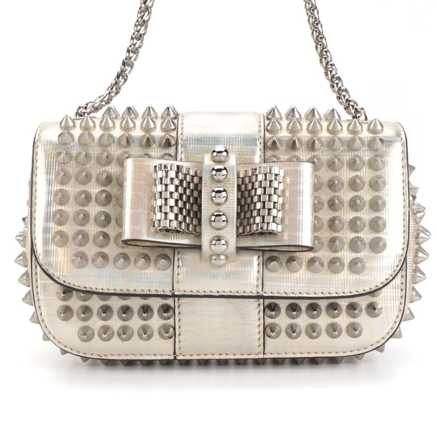 Christian Louboutin Sweet Charity Bag in Embellished Holographic Patent Leather