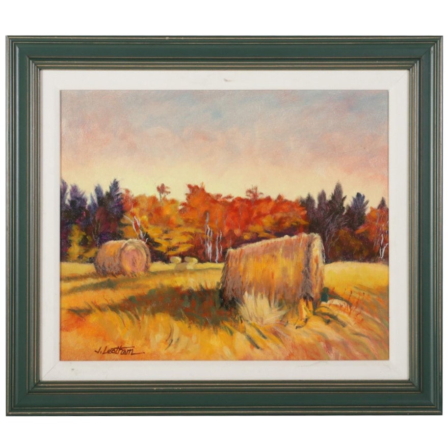 Jim Leatham Oil Painting "October Hay," 21st Century