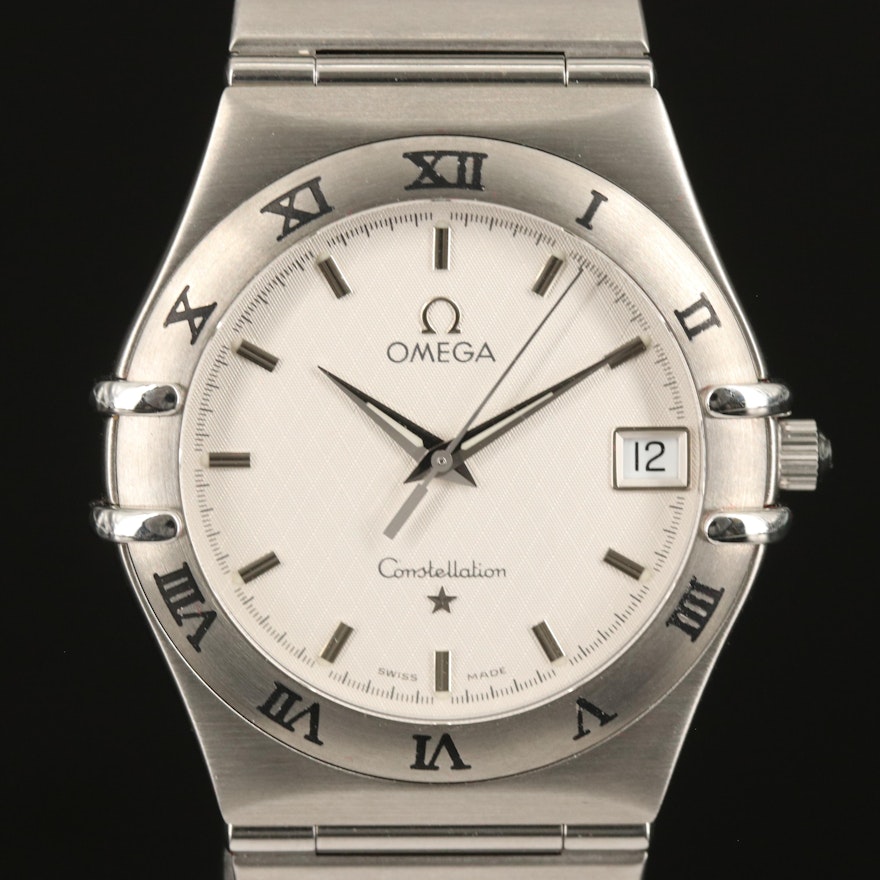 Omega Constellation Quartz Stainless Steel Wristwatch with Date