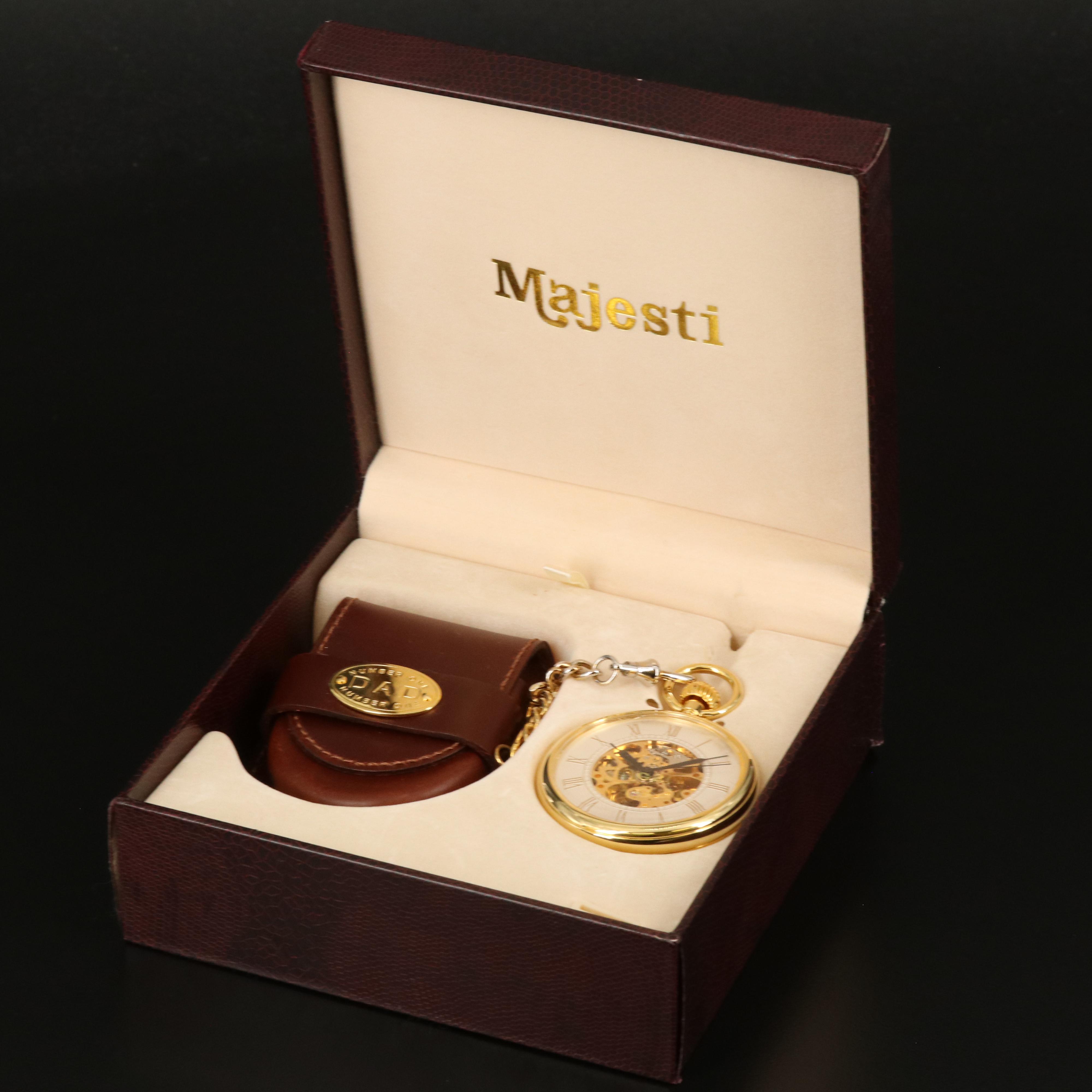 Majestron By Majesti Watch Co. Pocket Watch and Pouch