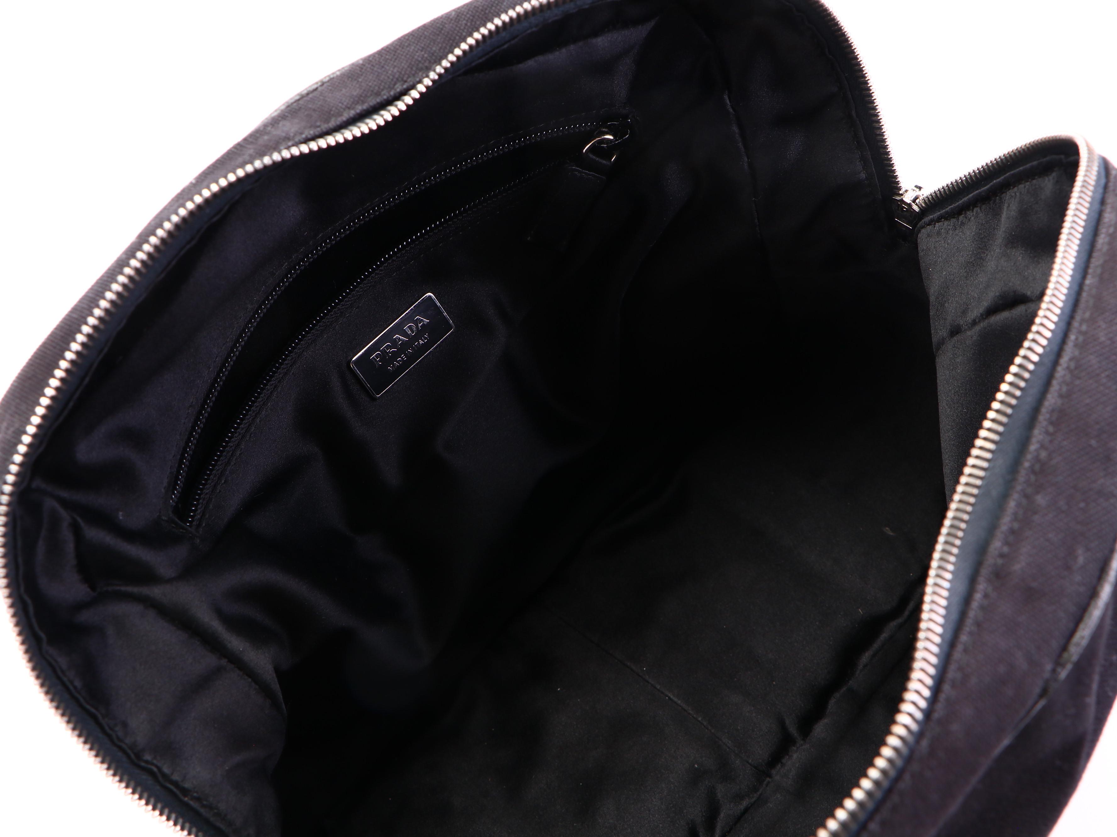 Prada Bowler Bag in Canvas and Cinghiale Leather