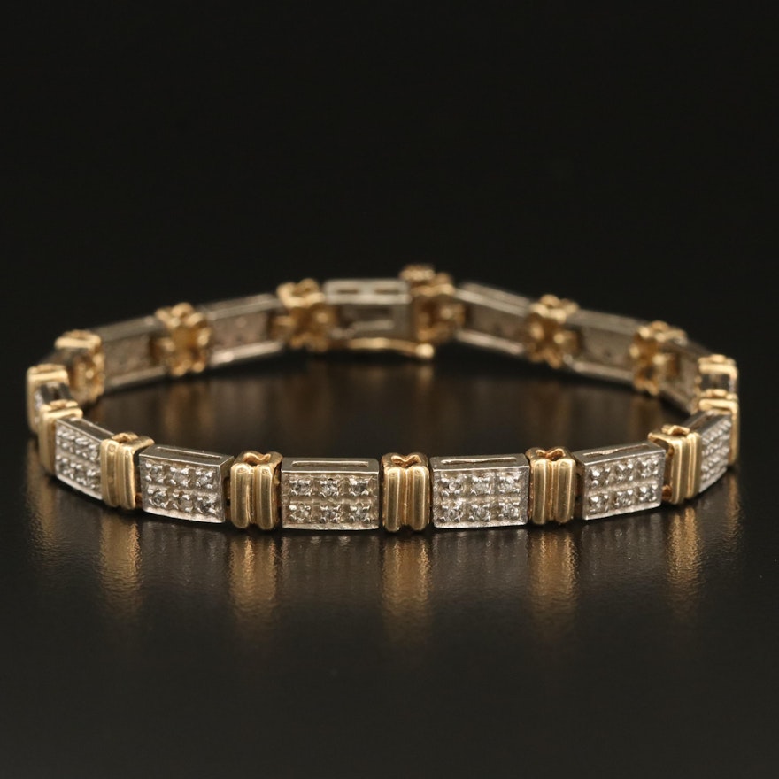 10K Two-Tone 1.20 CTW Diamond Bracelet