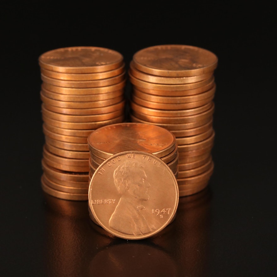 Roll of Uncirculated 1947-S Lincoln Cents