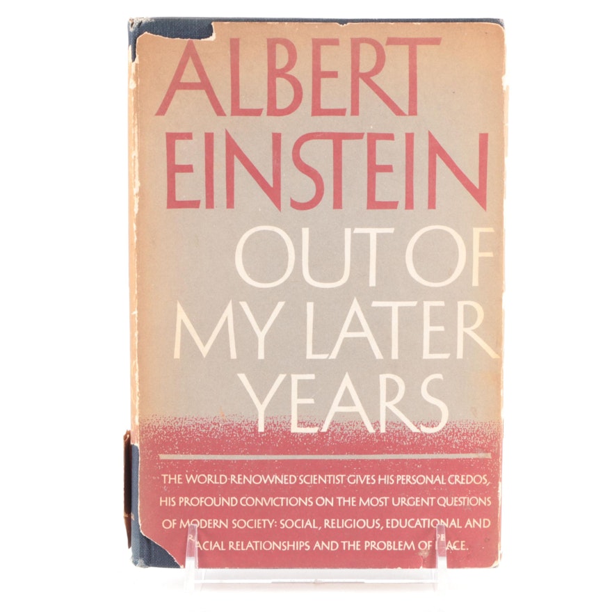 First Edition "Out of My Later Years" by Albert Einstein, 1950