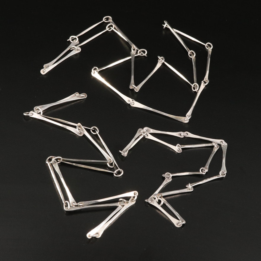 Sterling Silver Cinched Bar Necklaces