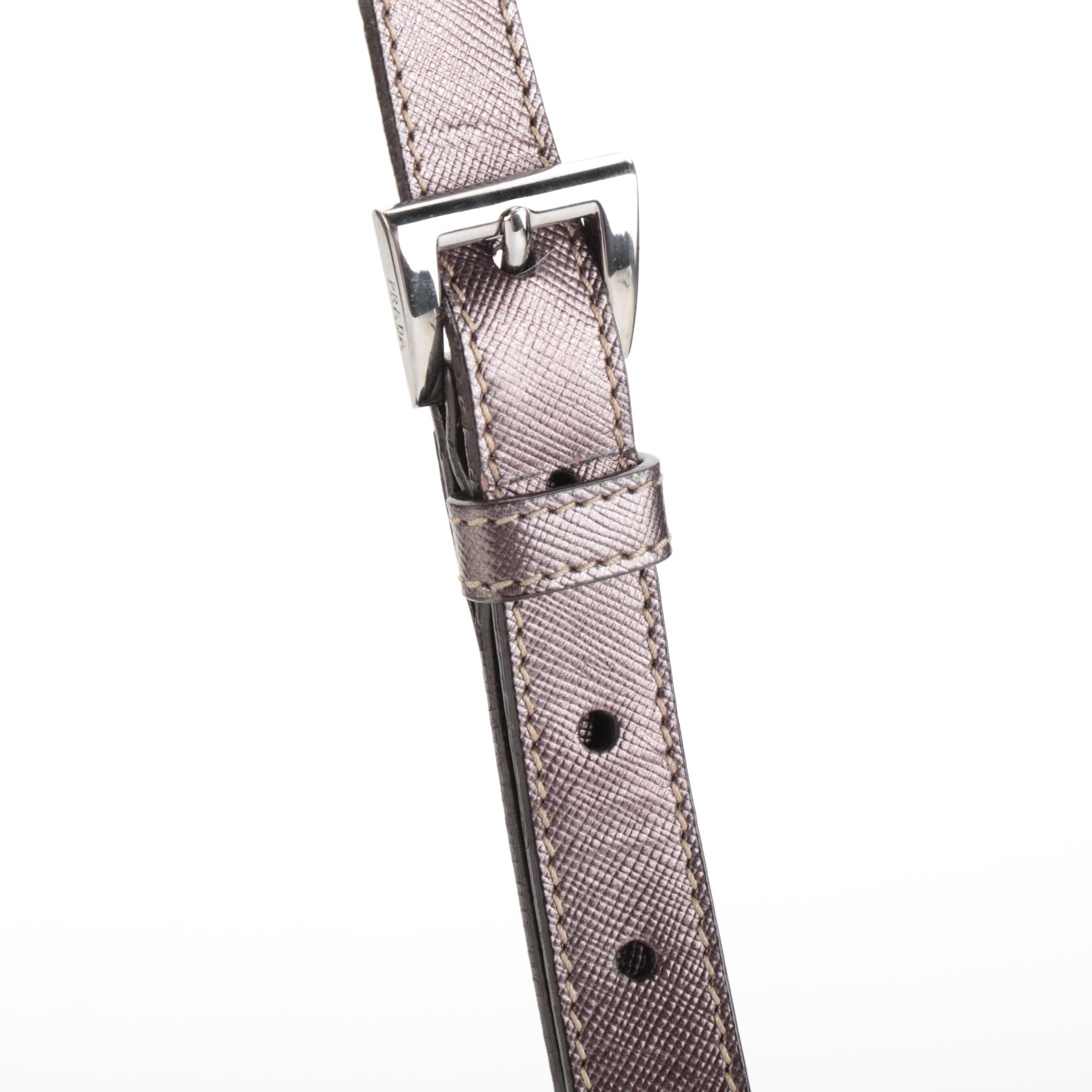 Prada Flap Front Shoulder Bag in Tessuto Nylon and Saffiano Leather