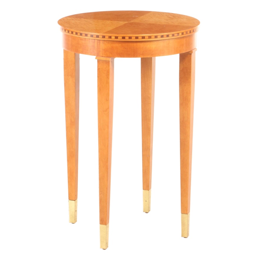 Hepplewhite Style Wood Inlay Side Table