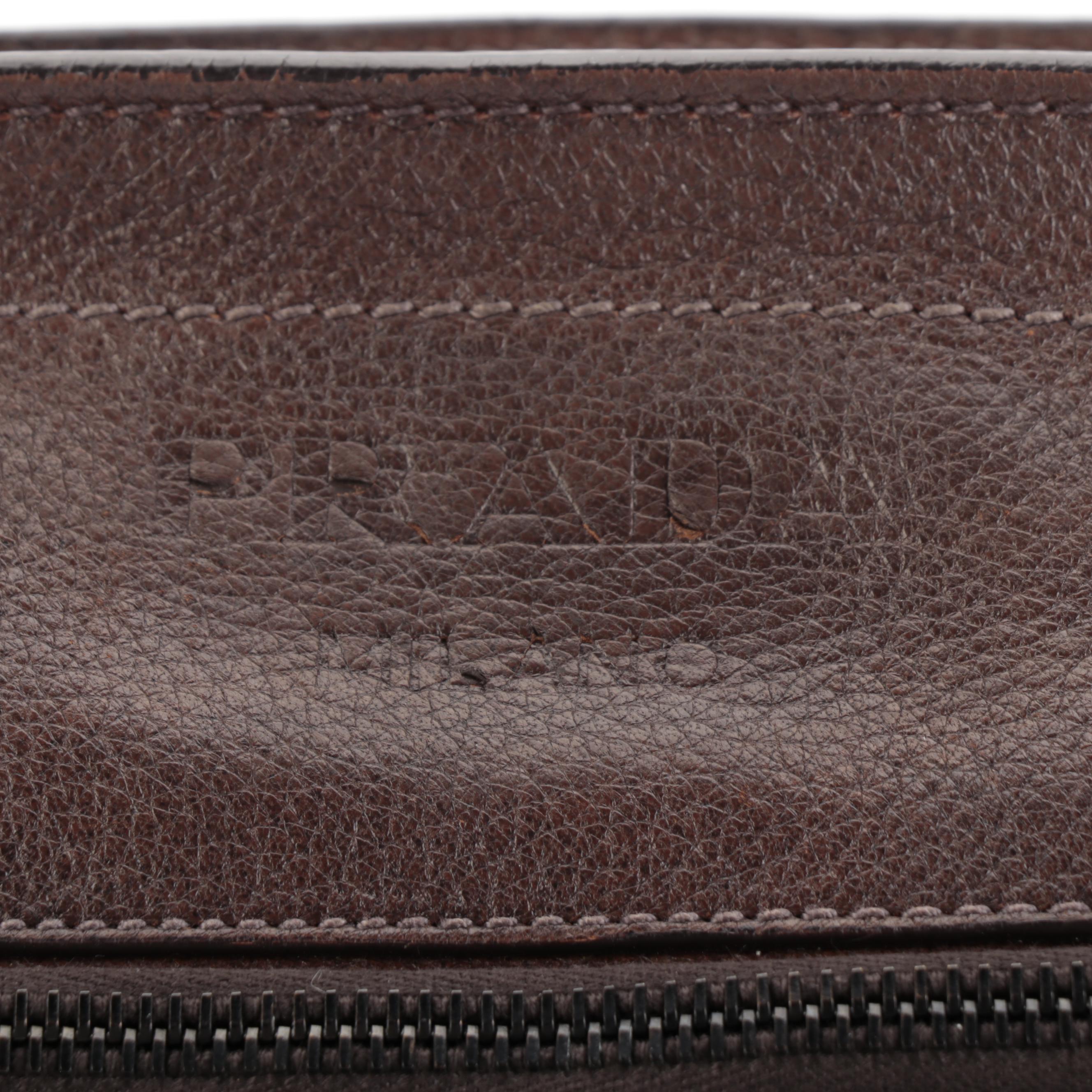 Prada Messenger Bag in Brown Grained Deerskin Leather