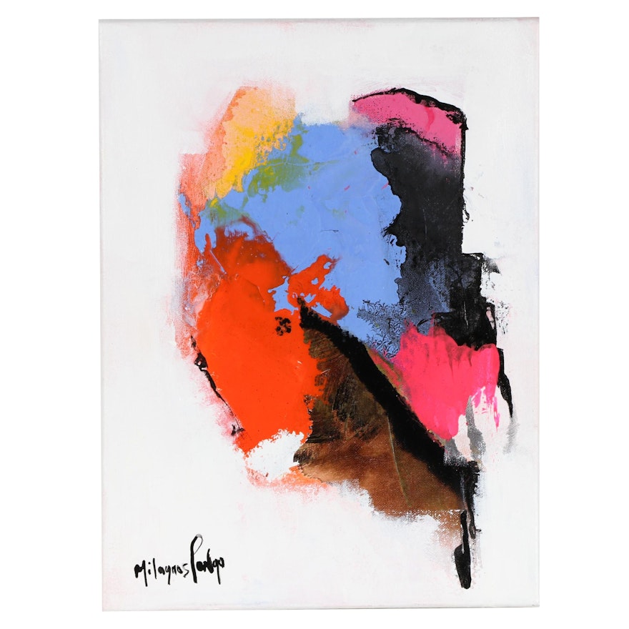 Milagros Pongo Abstract Acrylic Painting, 21st Century