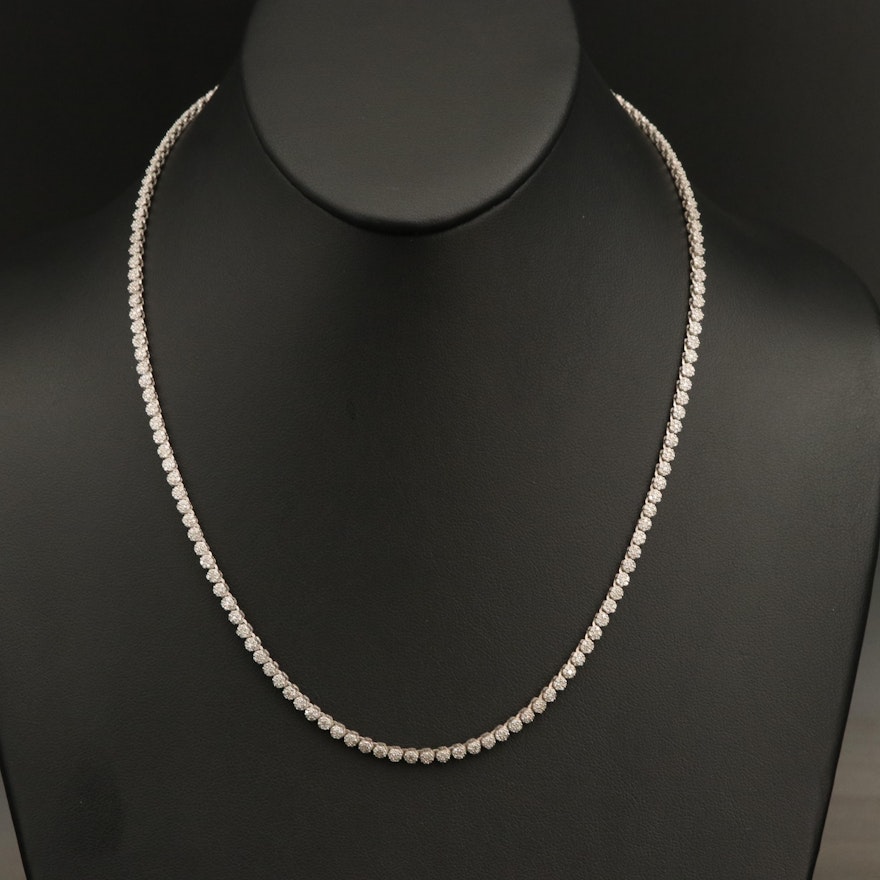 Sterling 3.05 CTW Diamond Rivière Necklace