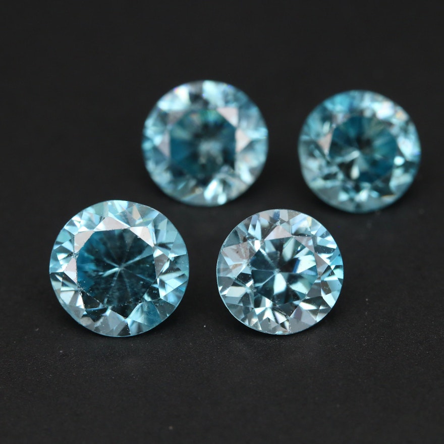 Loose 6.64 CTW Round Faceted Zircon