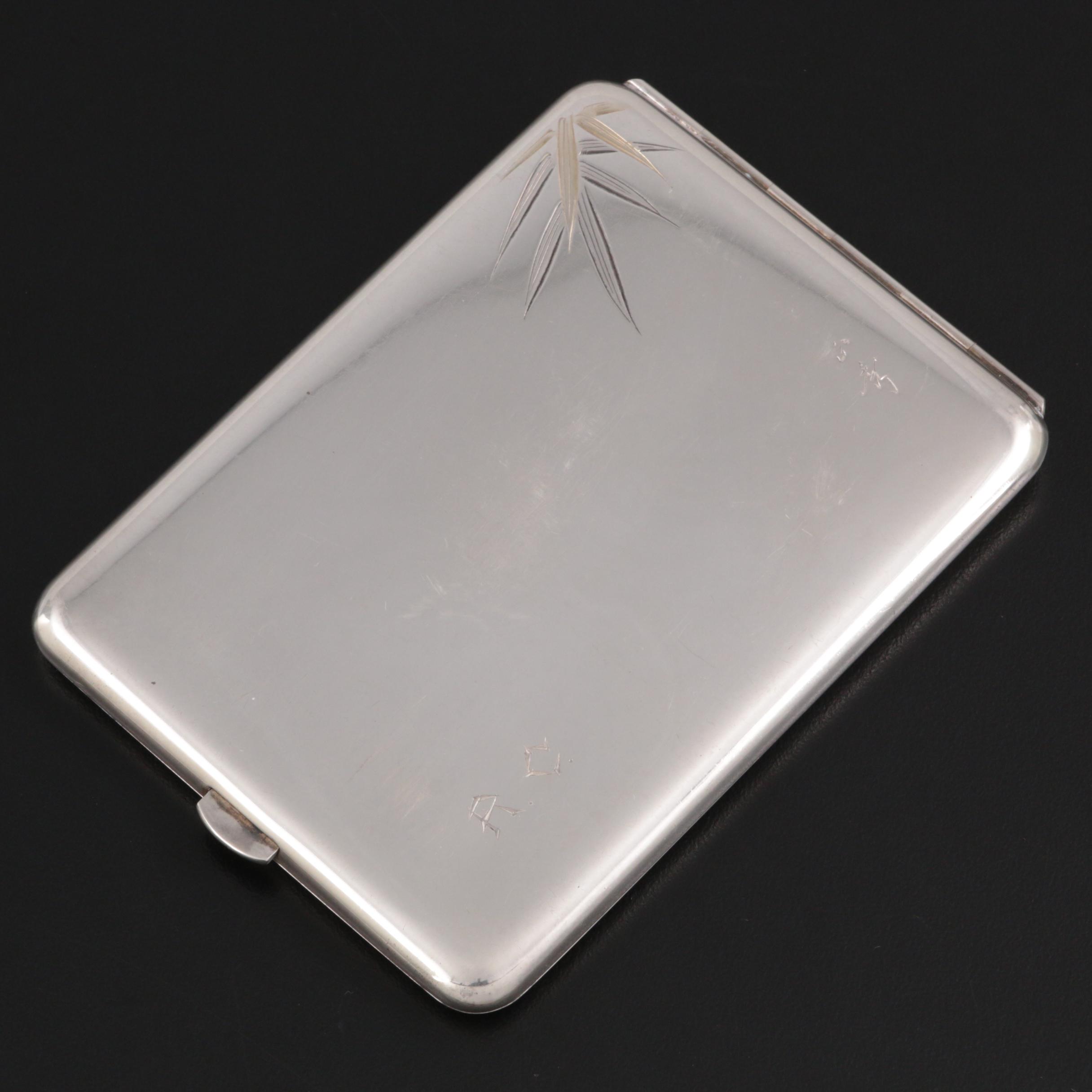 Kichigoro Uyeda Chased 950 Sterling Cigarette Case, Early/Mid 20th Century