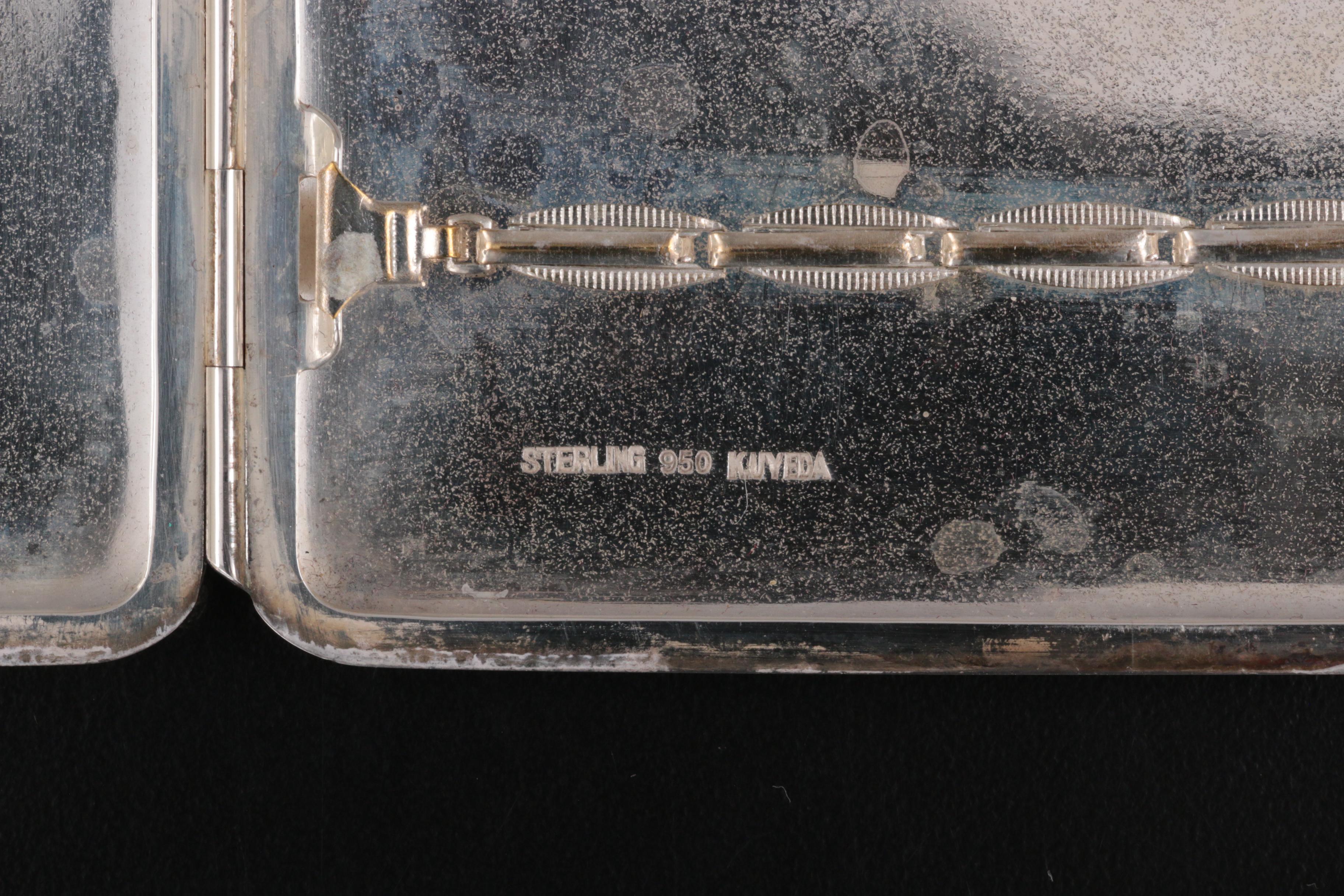 Kichigoro Uyeda Chased 950 Sterling Cigarette Case, Early/Mid 20th Century